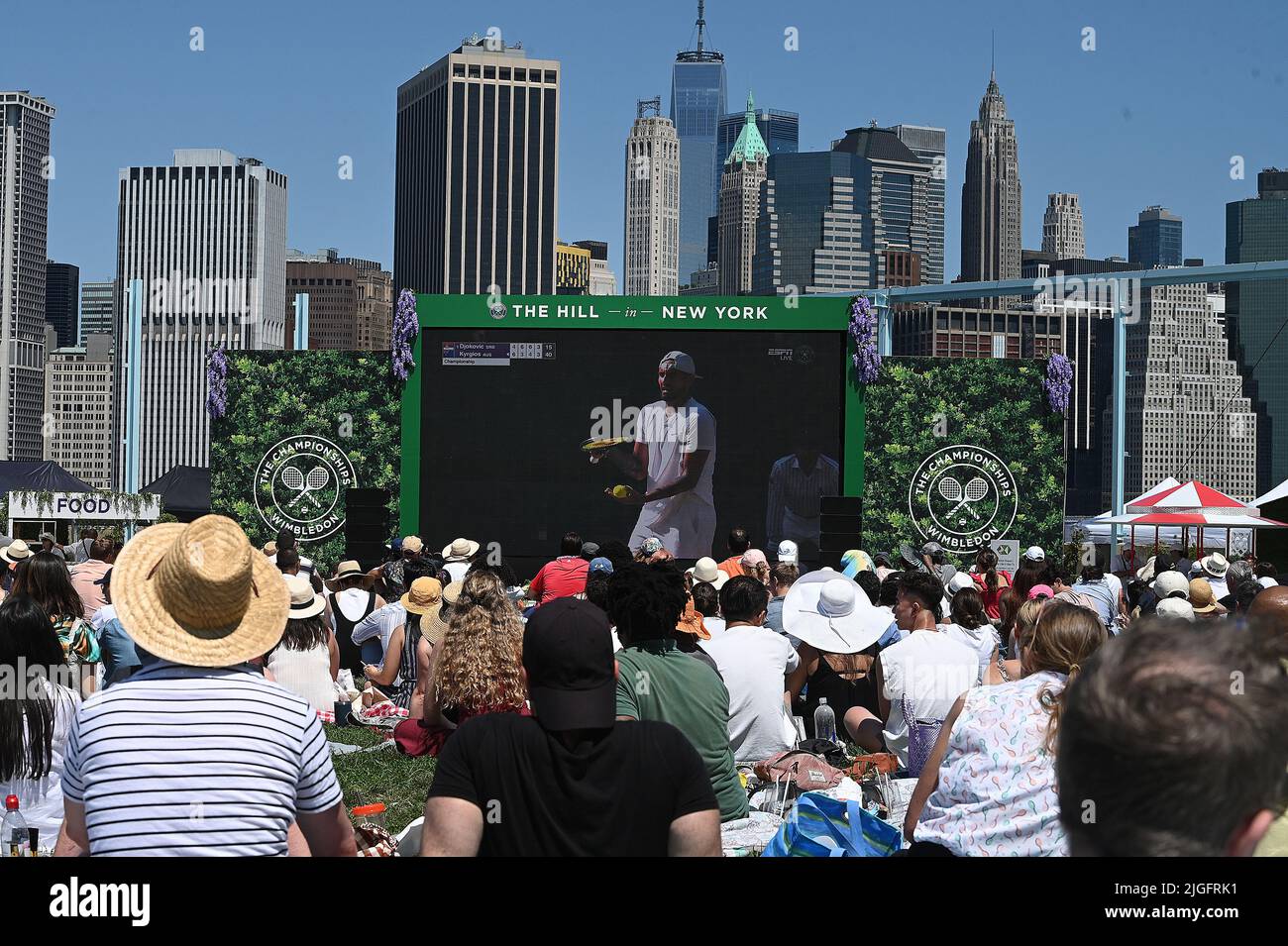 New York, USA. 10th July, 2022. From a section of Pier 6 in Brooklyn Bridge Park called “The