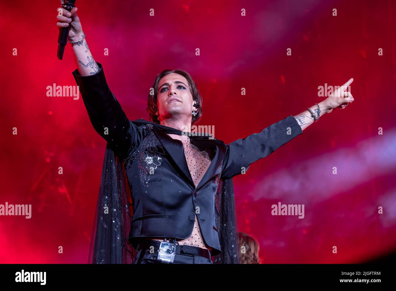 Concert of Italian band "Maneskin" at Circo Massimo in Rome on 09.07.2022 for the Rock in Roma