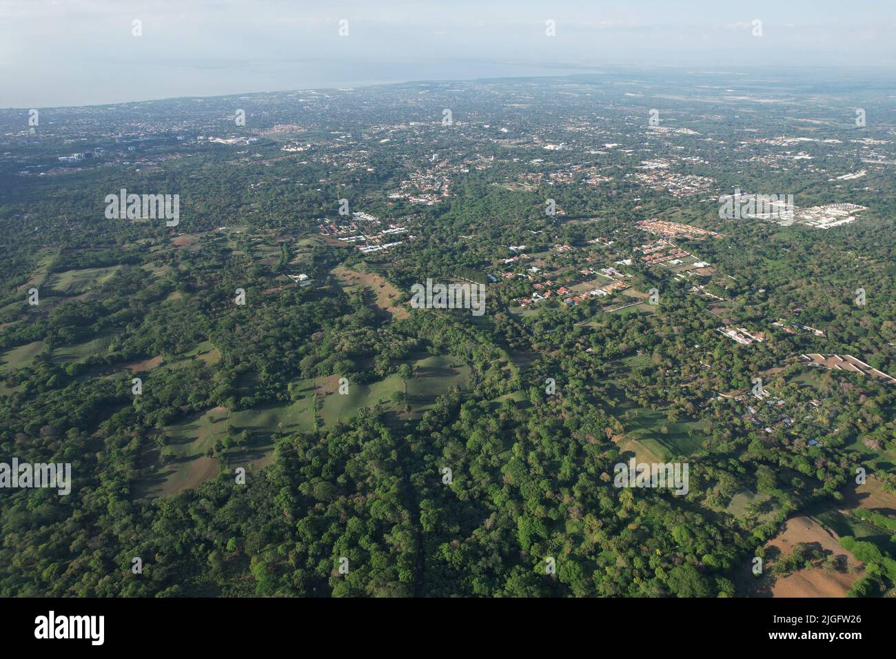Nicaragua destination theme. Aerial view on Managua city Stock Photo