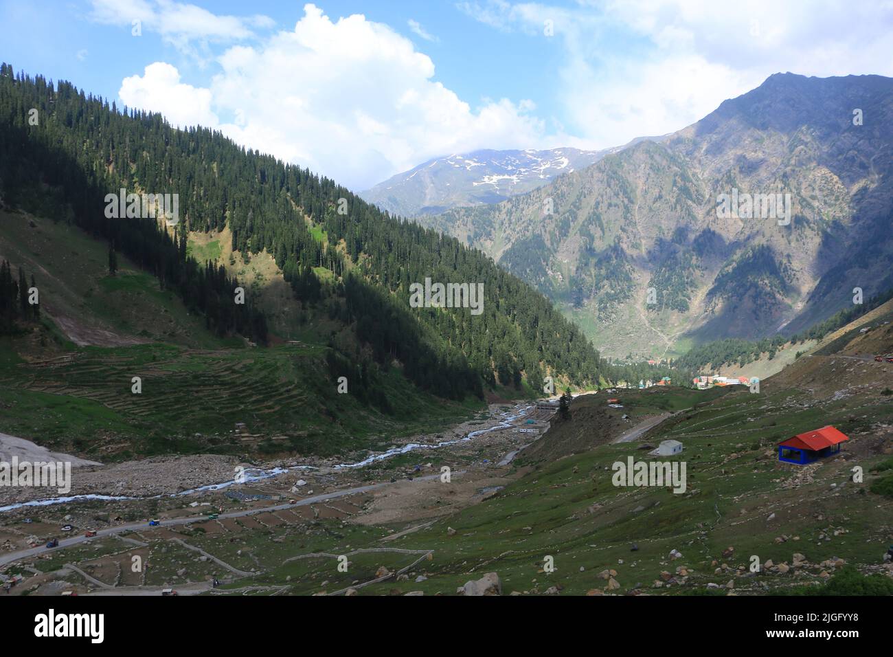 Road view of Gilgit Mountain Baltistan KPK, Pakistan Stock Photo