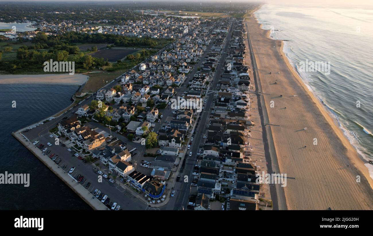 Aerial view of Manasquan, NJ in the early morning Stock Photo