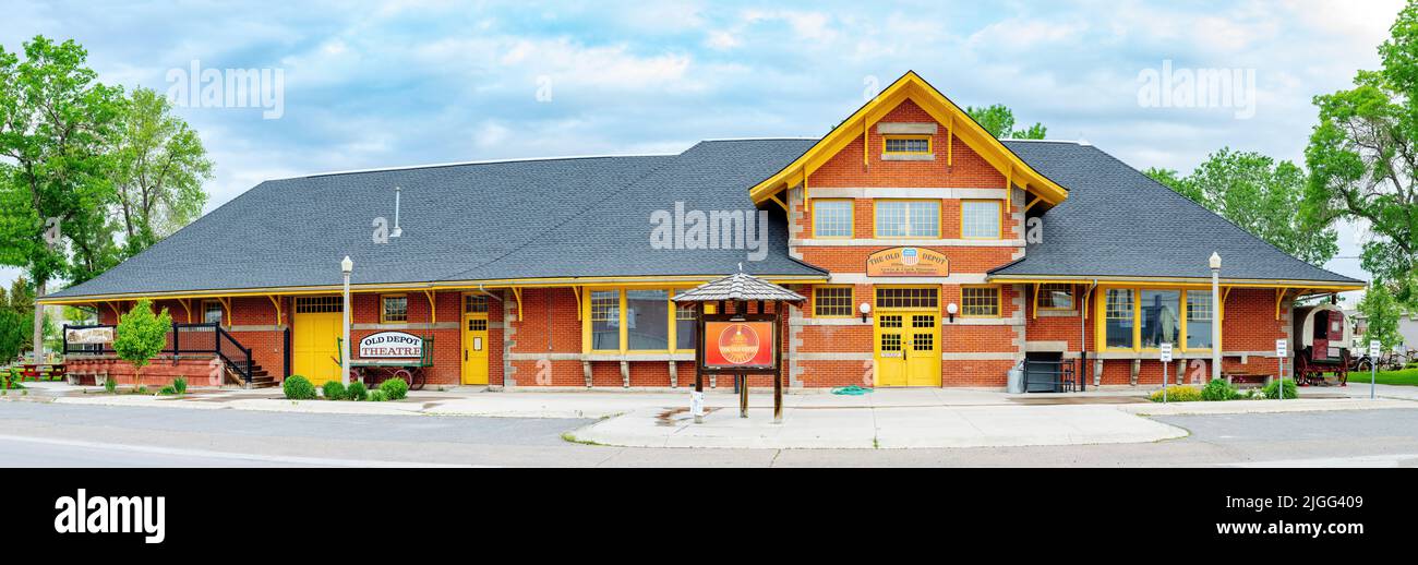 Historic train depot in Dillon Montana Stock Photo Alamy