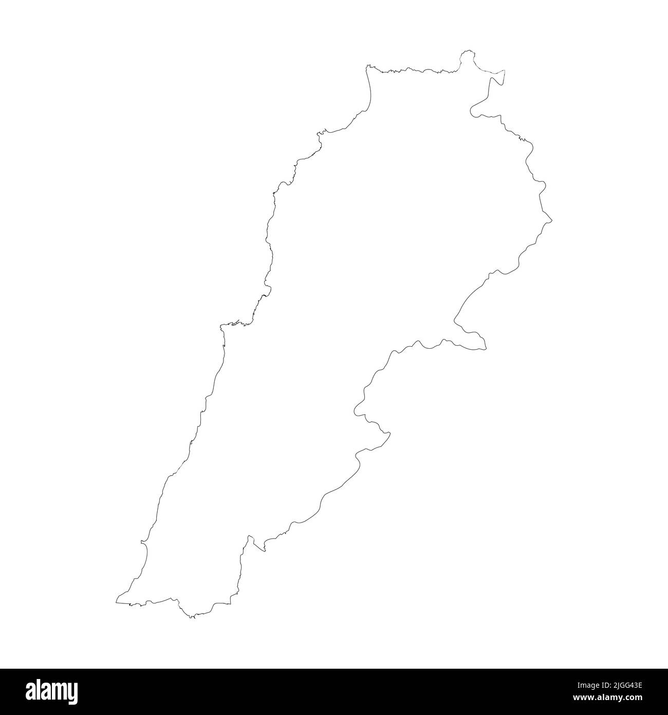 Lebanon vector country map outline Stock Vector Image & Art - Alamy