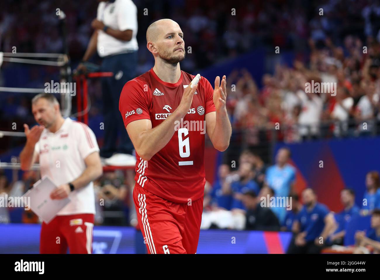 Gdansk, Poland. 10th July, 2022. Bartosz Kurek of Poland during the 2022 men's FIVB Volleyball Nations League match between Poland and Slovenia in Credit: PAP/Alamy Live News Stock Photo