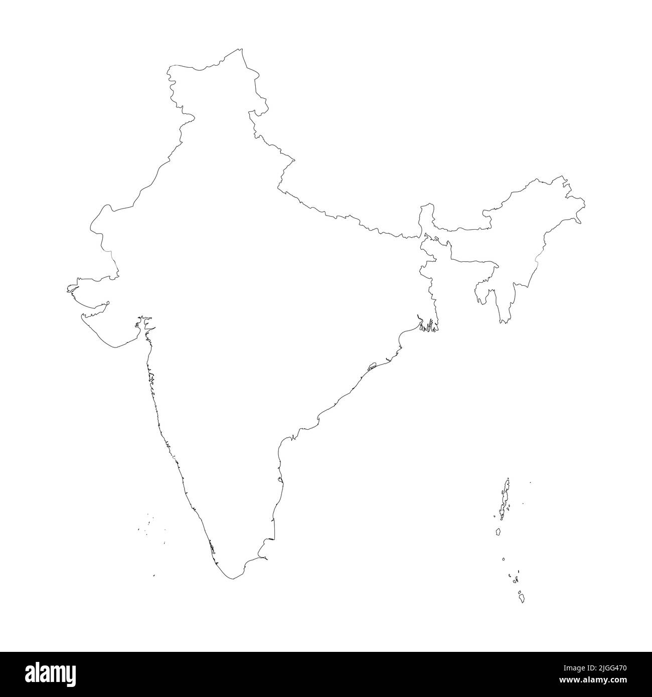 India vector country map outline Stock Vector