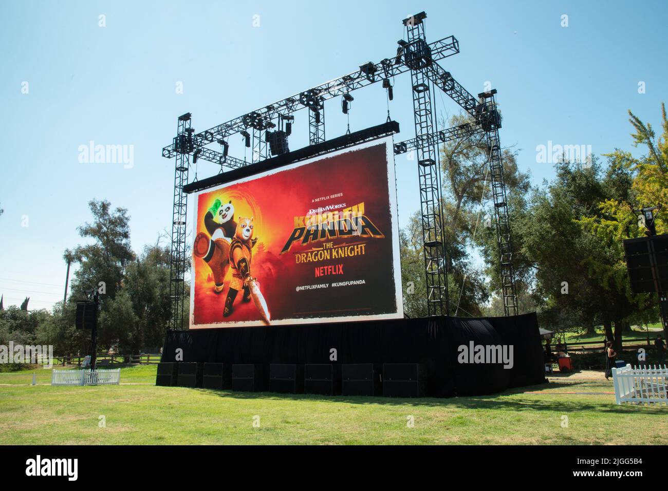 Los Angeles, California, USA. 28th June, 2022. Kung Fu Panda movie screen.  Netflix Family Summer Presents