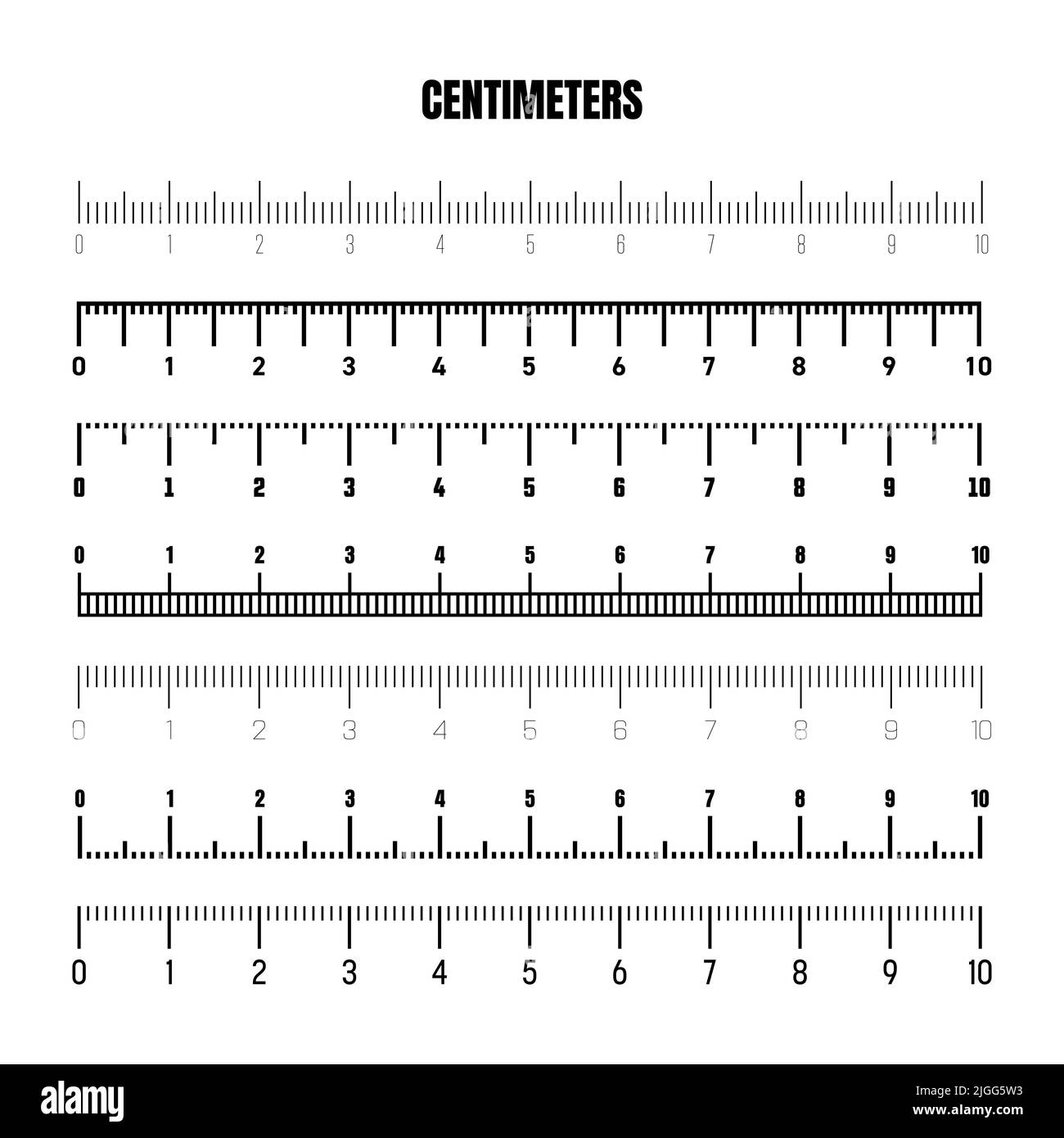 Realistic black centimeter scale for measuring length or height. Various measurement  scales with divisions. Ruler, tape measure marks, size indicators Stock  Vector Image & Art - Alamy