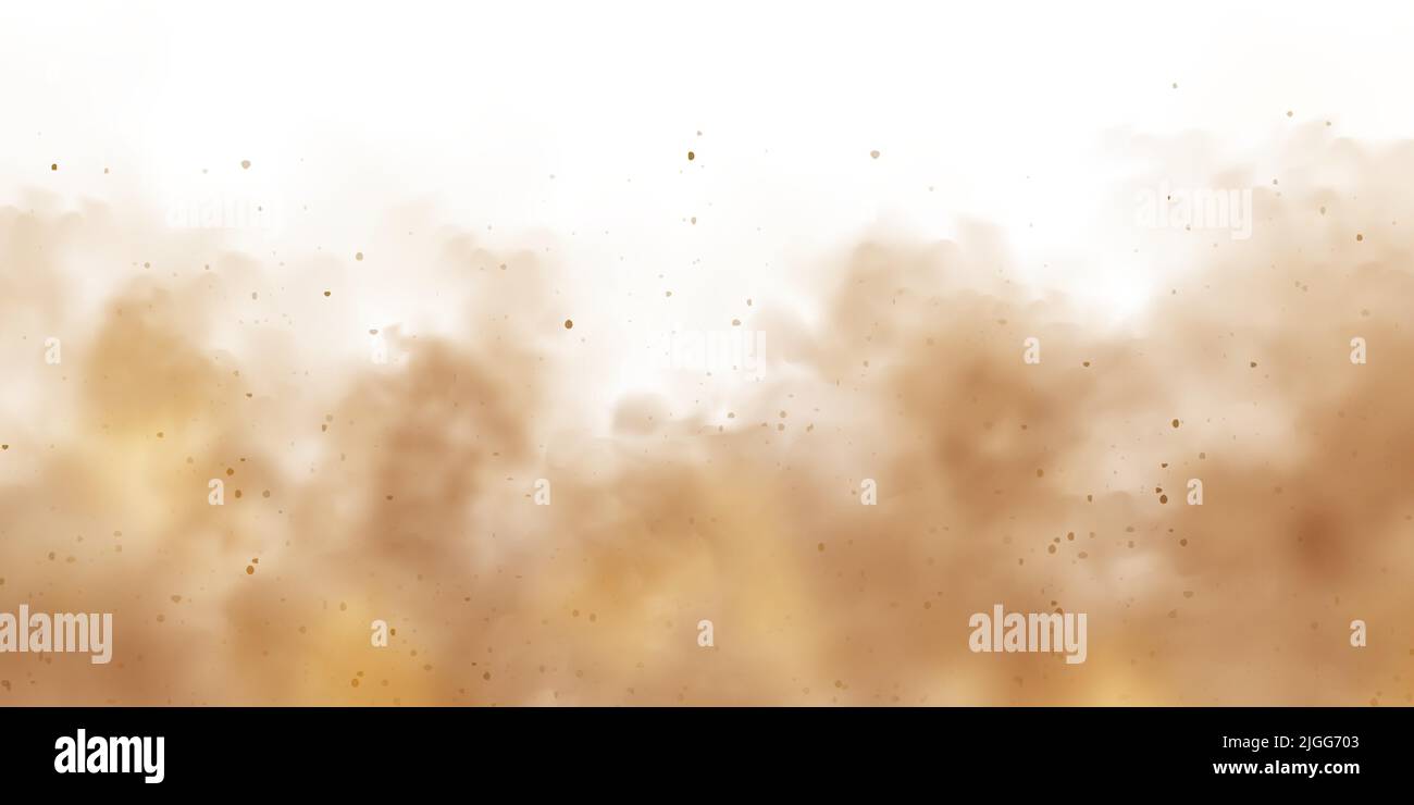 Realistic dust clouds isolated on white background. Sand storm with ...