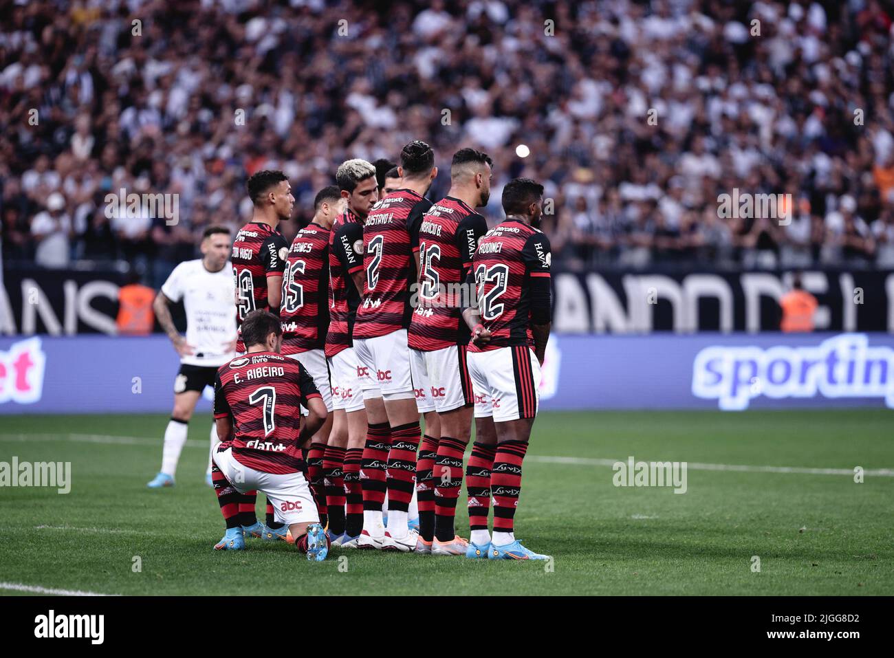 Sao Paulo, Brazil. 02nd Feb, 2022. Jo celebrates his goal during the Campeonato  Paulista football match between Corinthians x Santos at the Neo Quimica  Arena in Sao Paulo, Brazil. Santos won the