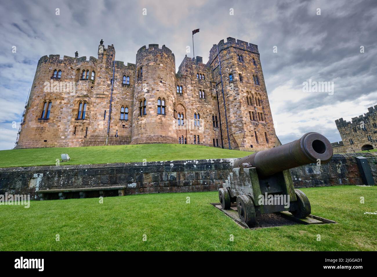 Gun Lawn Alnwick Castle Stock Photo