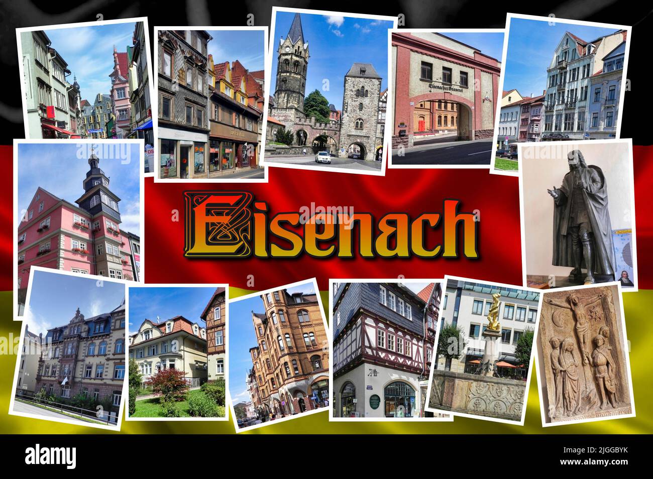 Eisenach German city famous for being the birthplace of the composer Johann Sebastian Bach, and for having hosted, the fugitive Martin Luther Stock Photo
