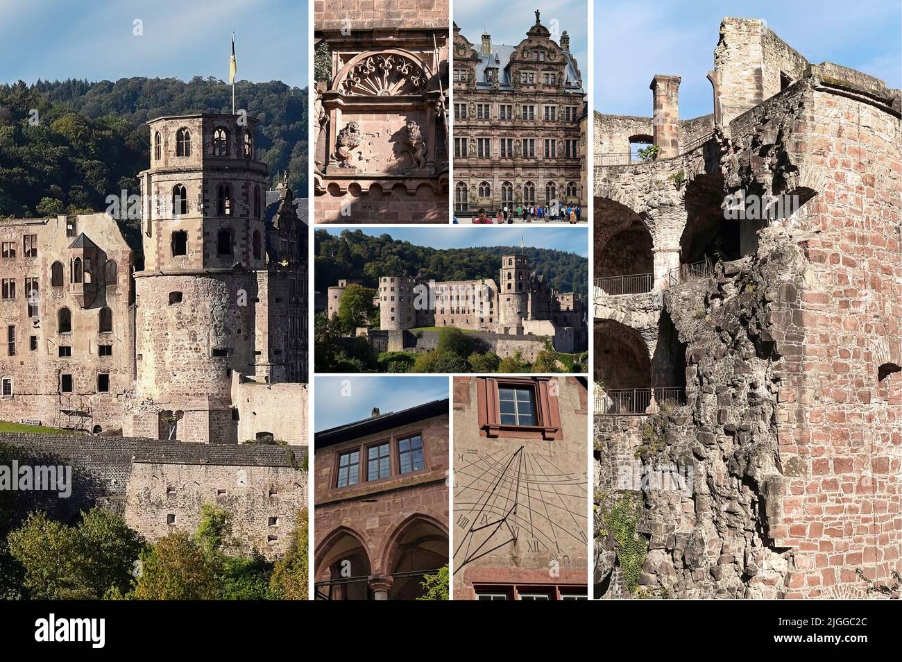 Heidelberg Castle is one of the most famous ruins in Germany and the symbol of the city of Heidelberg. Stock Photo