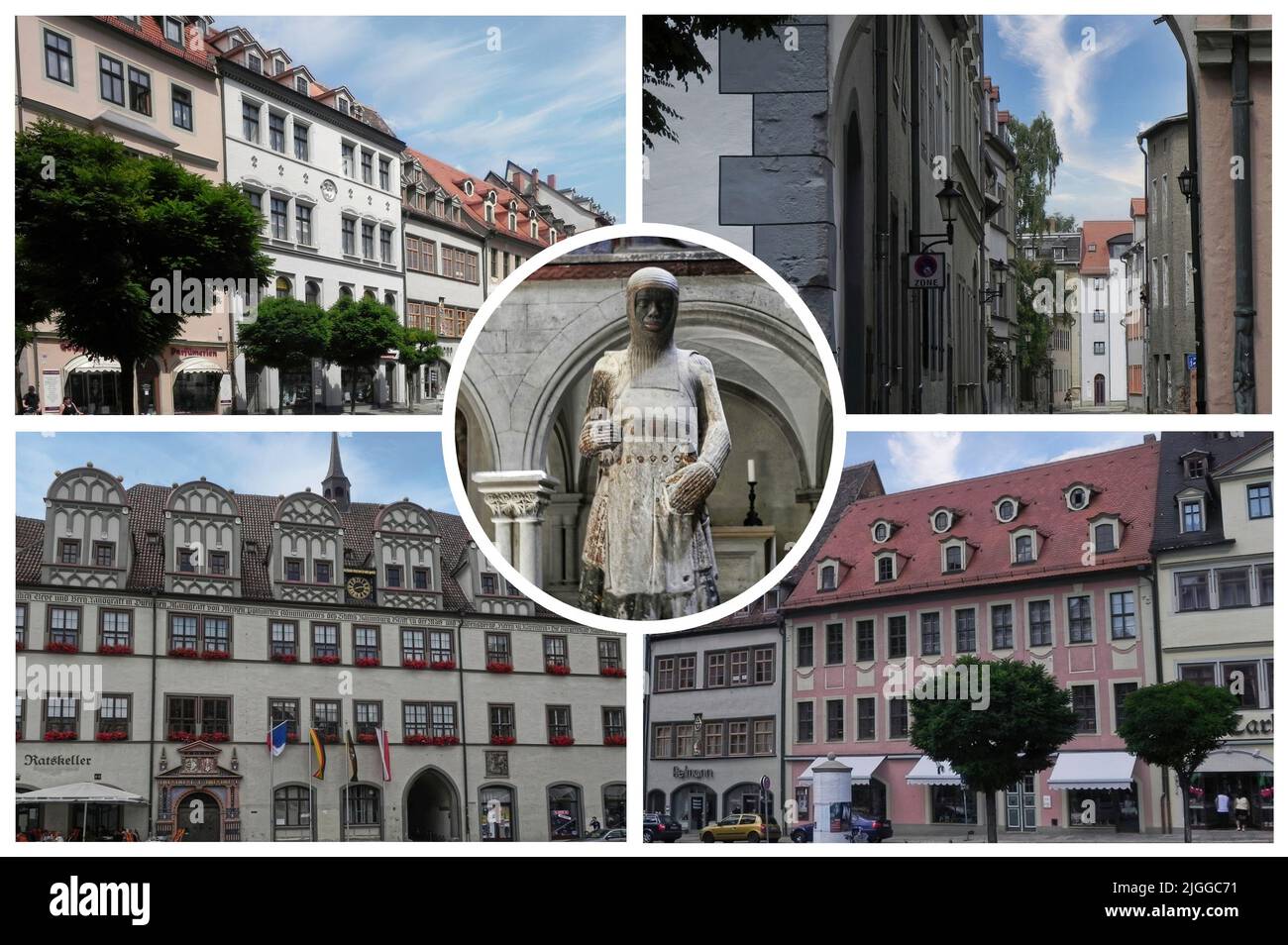 Naumburg is a beautiful and ancient town in Germany, located in the Land of Saxony-Anhalt, full of monuments and places of historical interest. Stock Photo