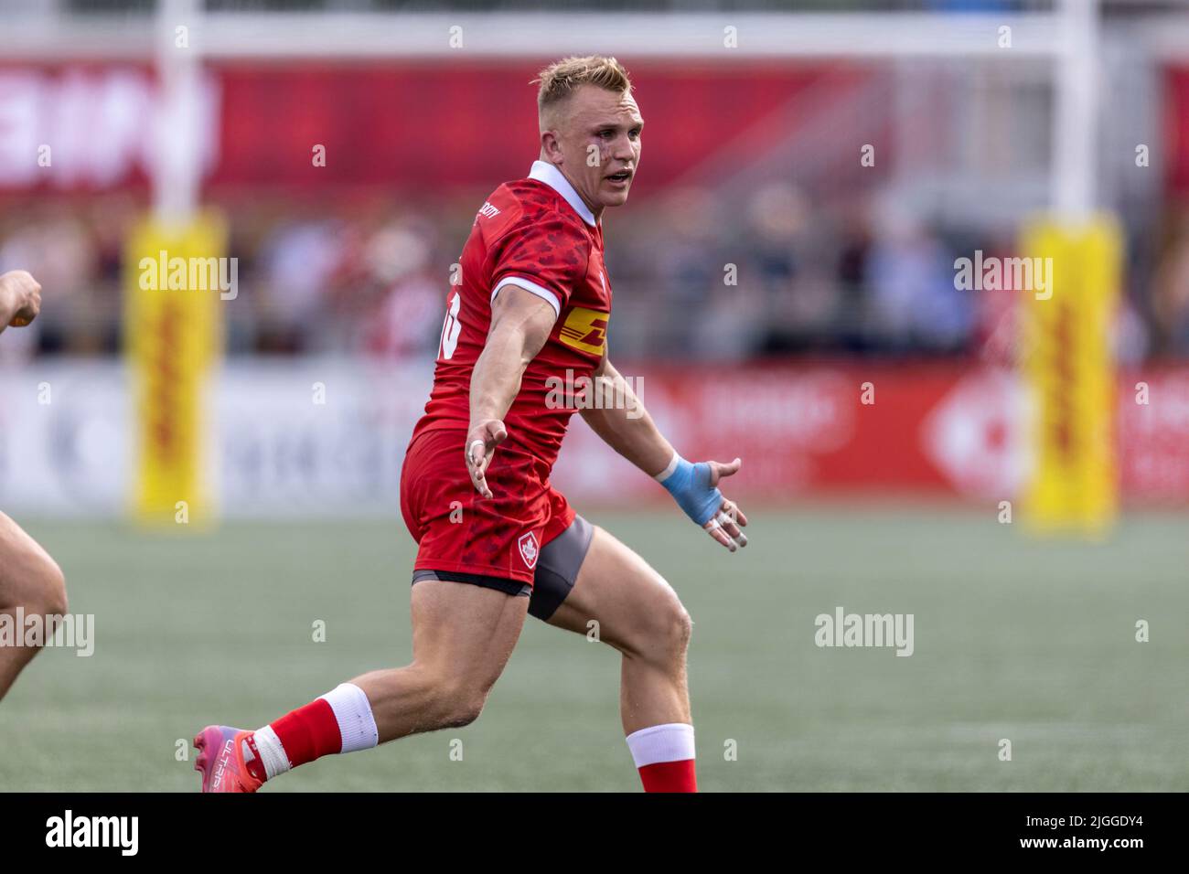 Ottawa, Canada. 10 Jul 2022. B. LESAGE (13) of Canada in the Spain at Canada Men’s World Rugby match played at TD Place Stadium in Ottawa, Canada. Spain won the game 57-34.. Credit: Sean Burges/Alamy Live News Stock Photo