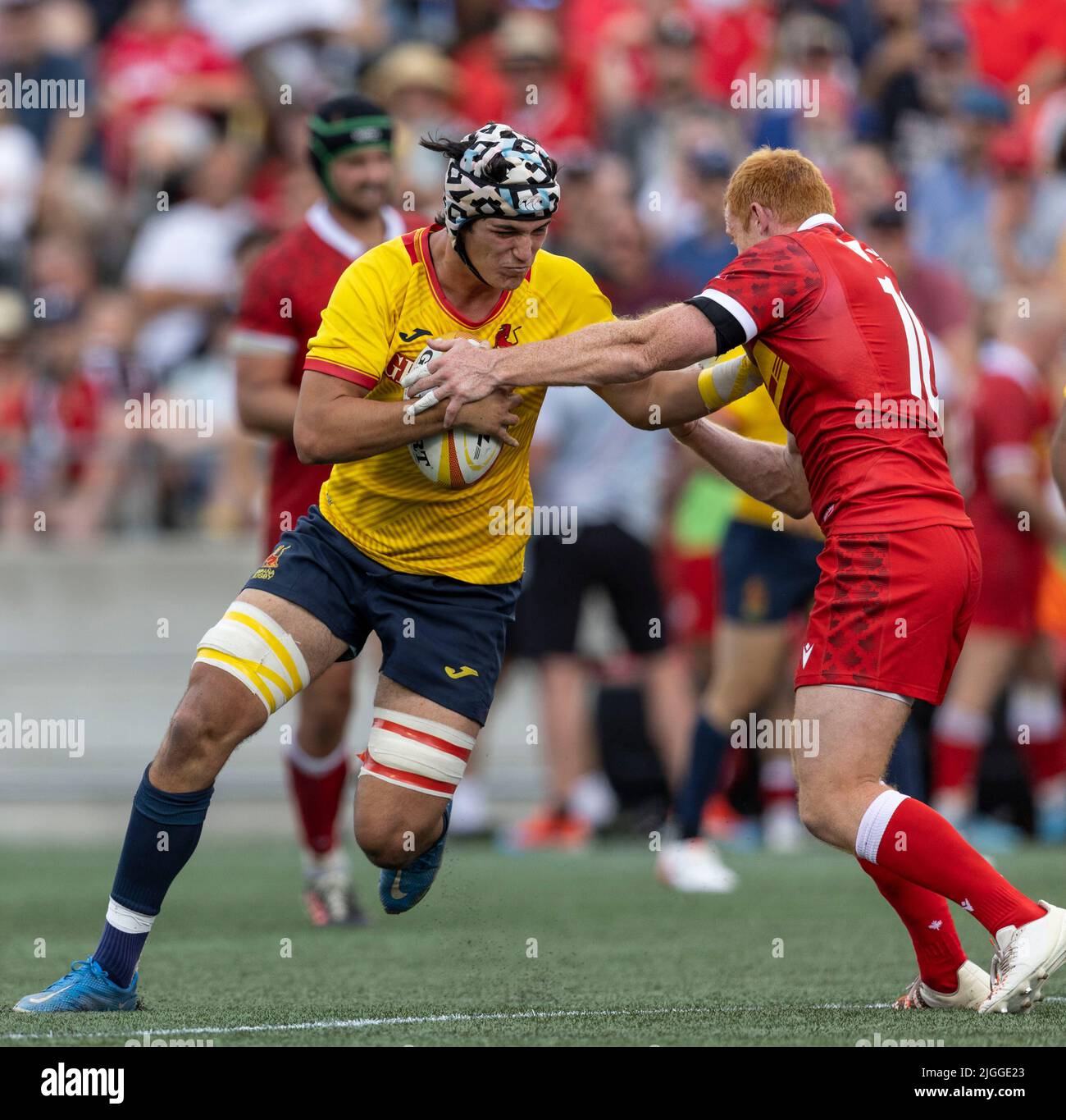 Ottawa, Canada. 10 Jul 2022. IGNACIO PINEIRO (20) of Spain in the Spain at Canada Men’s World Rugby match played at TD Place Stadium in Ottawa, Canada. Spain won the game 57-34.. Credit: Sean Burges/Alamy Live News Stock Photo