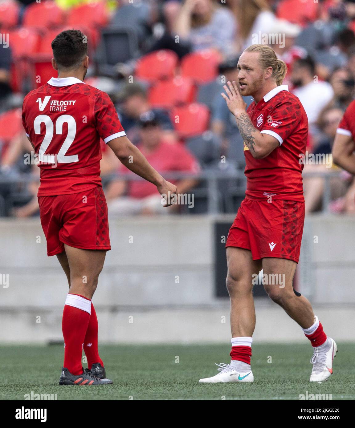 Ottawa, Canada. 10 Jul 2022. G. BOWD (23) of Canada in the Spain at Canada Men’s World Rugby match played at TD Place Stadium in Ottawa, Canada. Spain won the game 57-34.. Credit: Sean Burges/Alamy Live News Stock Photo