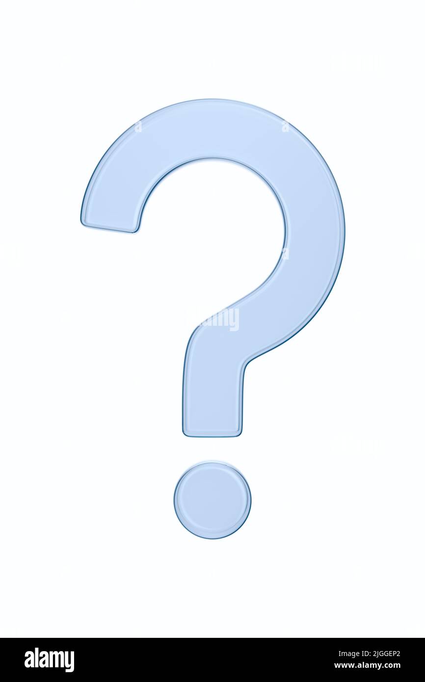 question on white background. Isolated 3D illustration Stock Photo
