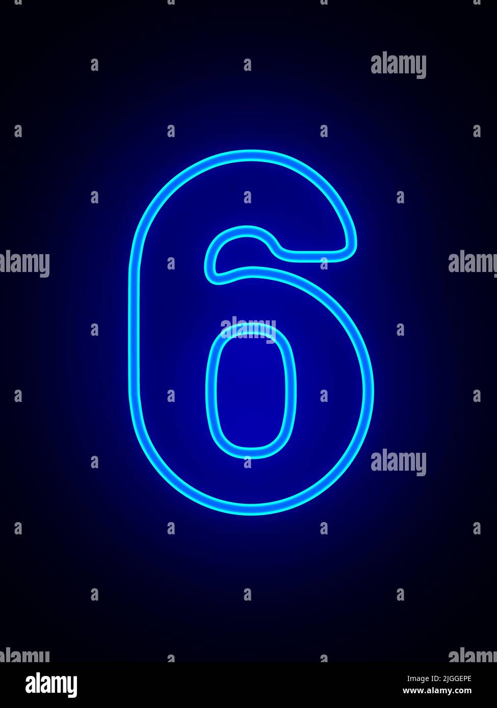 Number six on dark background. 3D illustration Stock Photo Alamy