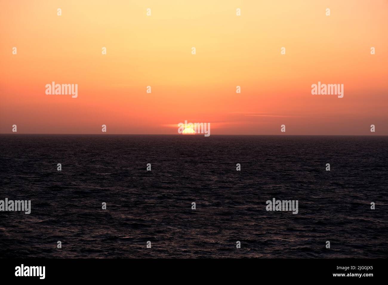 Sunset over the Aegean Sea Stock Photo