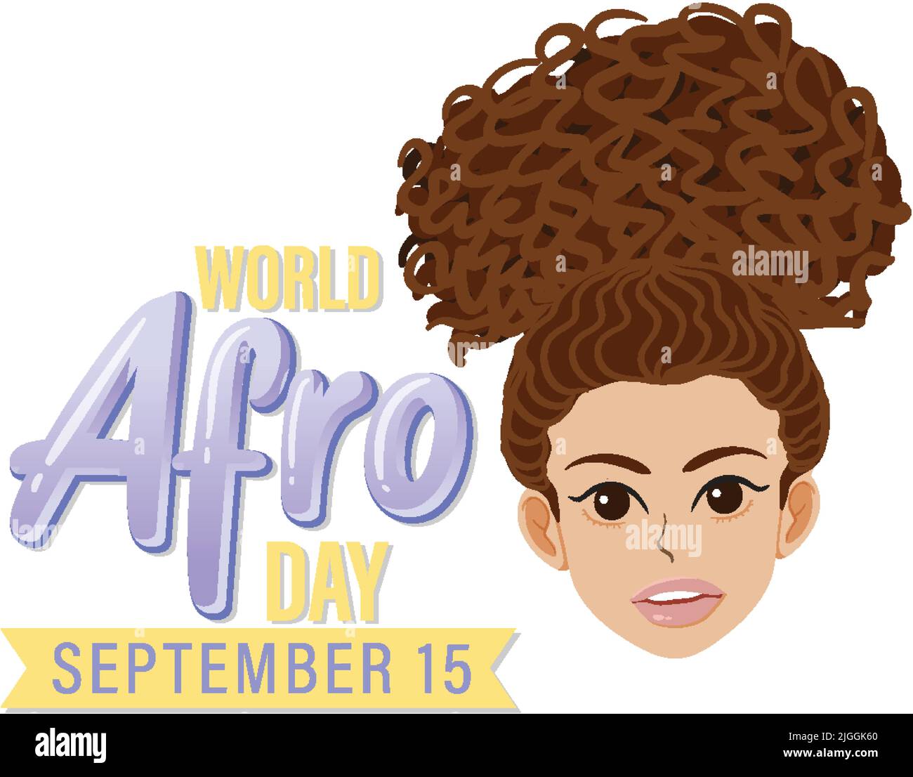 World Afro Day September 15 Banner Design illustration Stock Vector