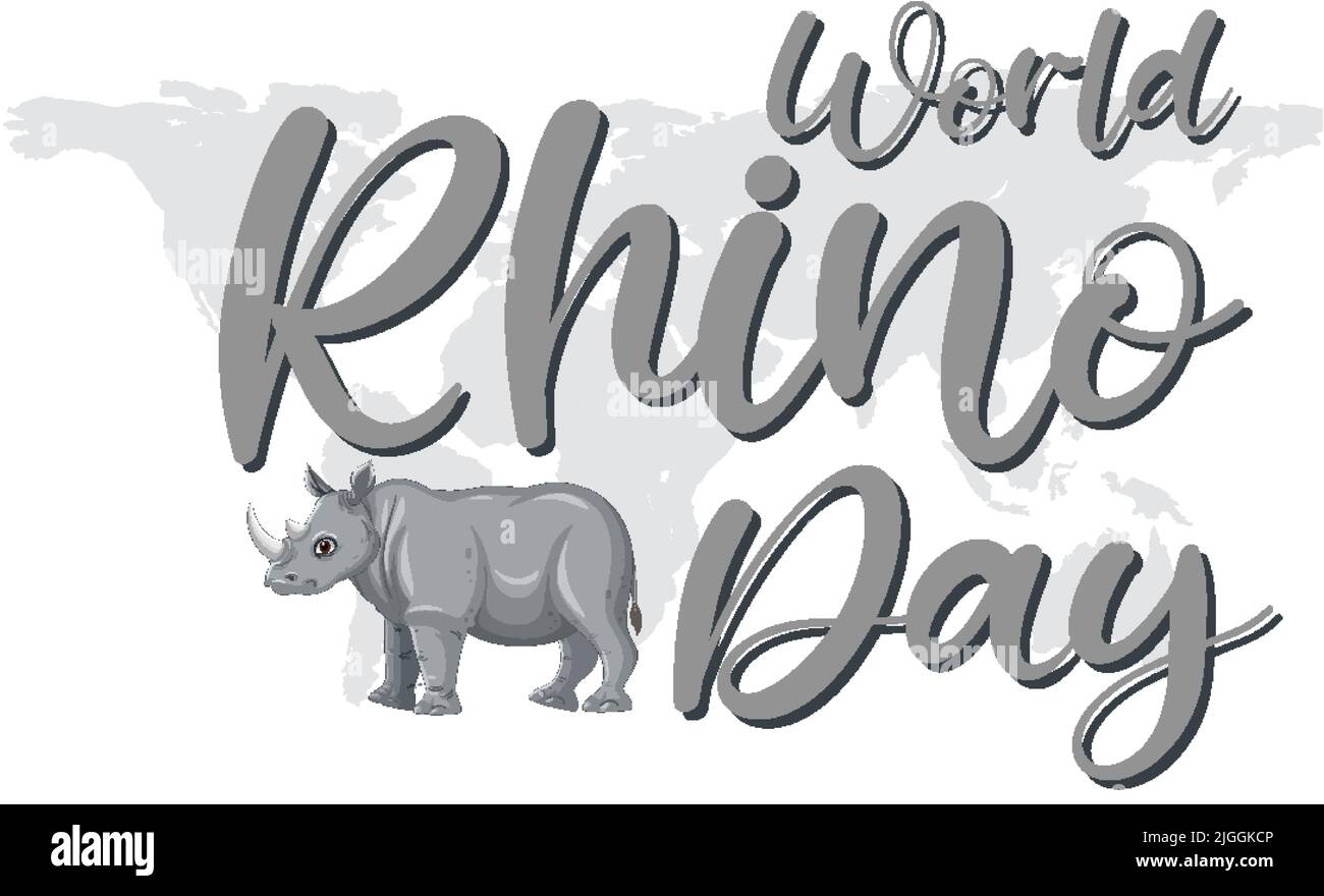 World Rhino Day September 22 Banner illustration Stock Vector Image ...