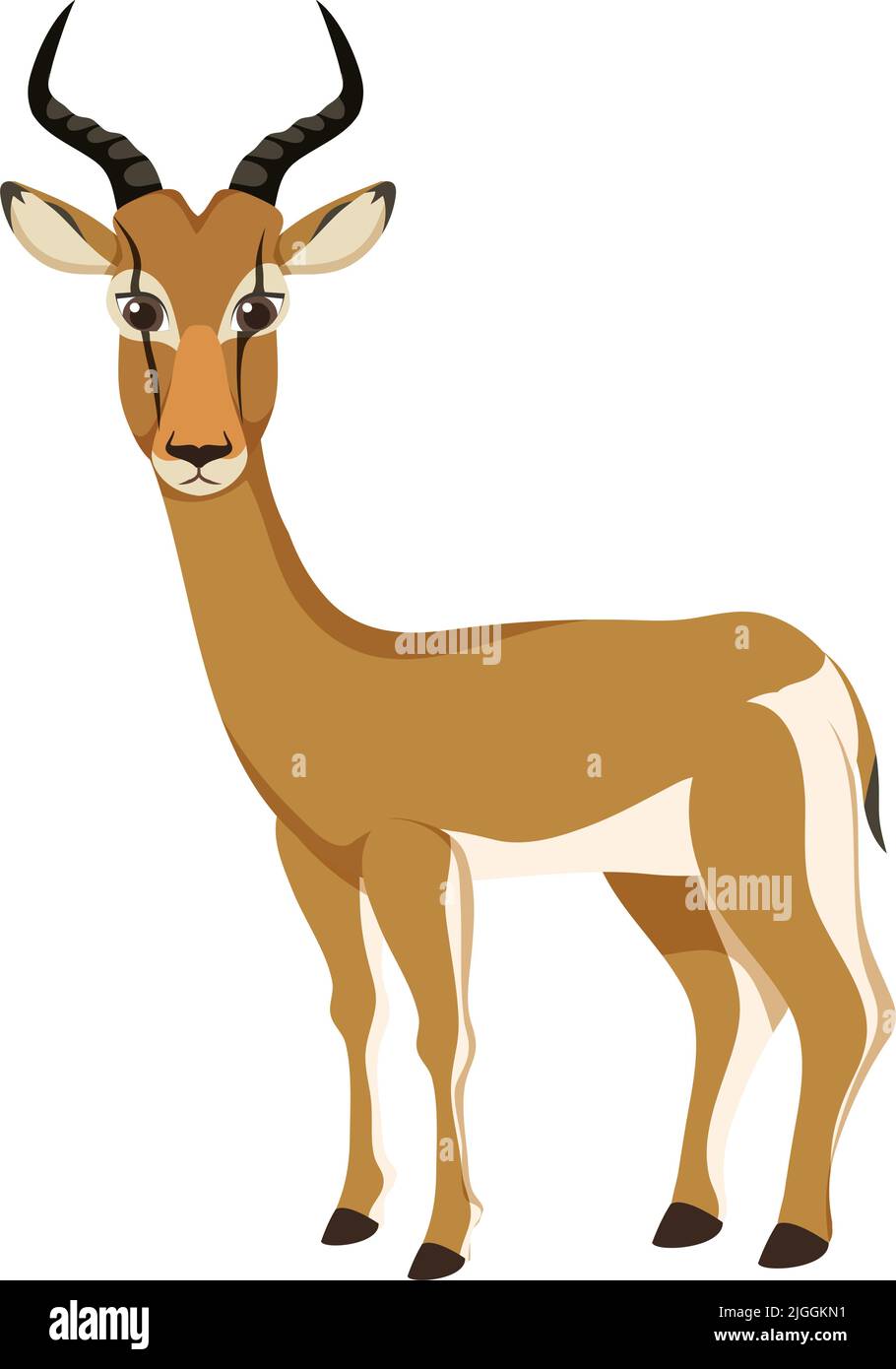 Gazelle cartoon character isolated illustration Stock Vector Image ...