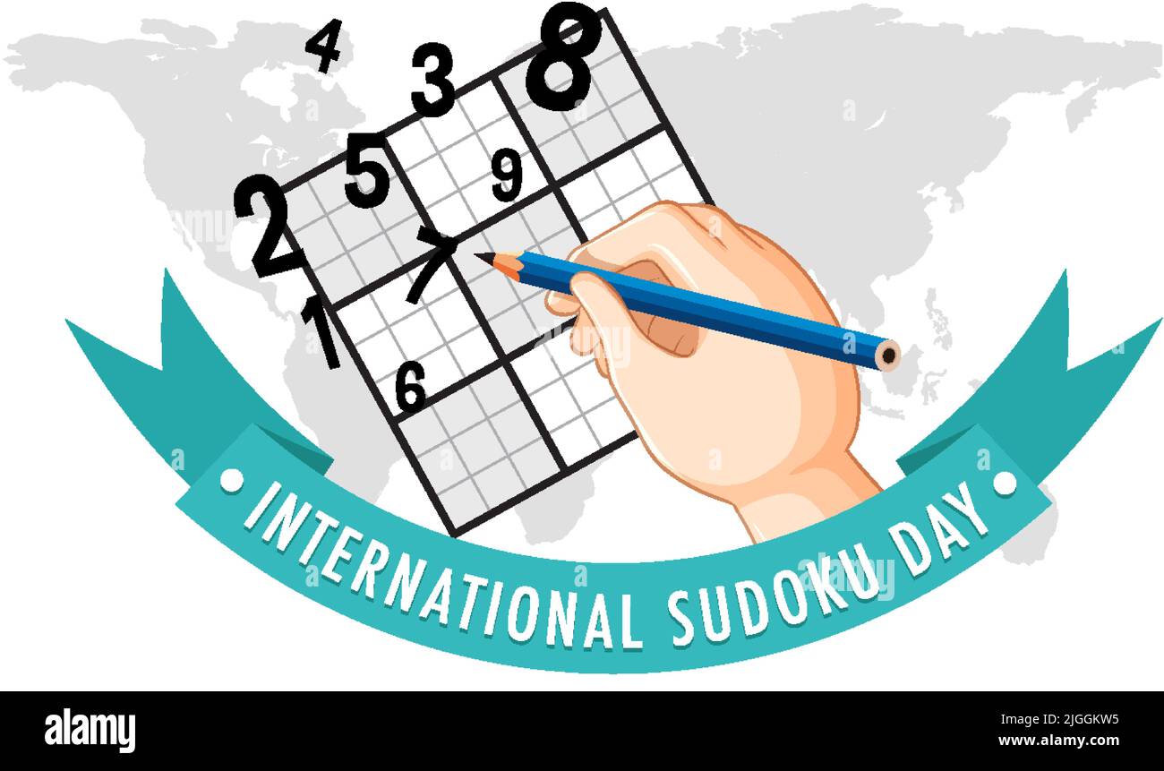 International Sudoku Day Poster Template illustration Stock Vector