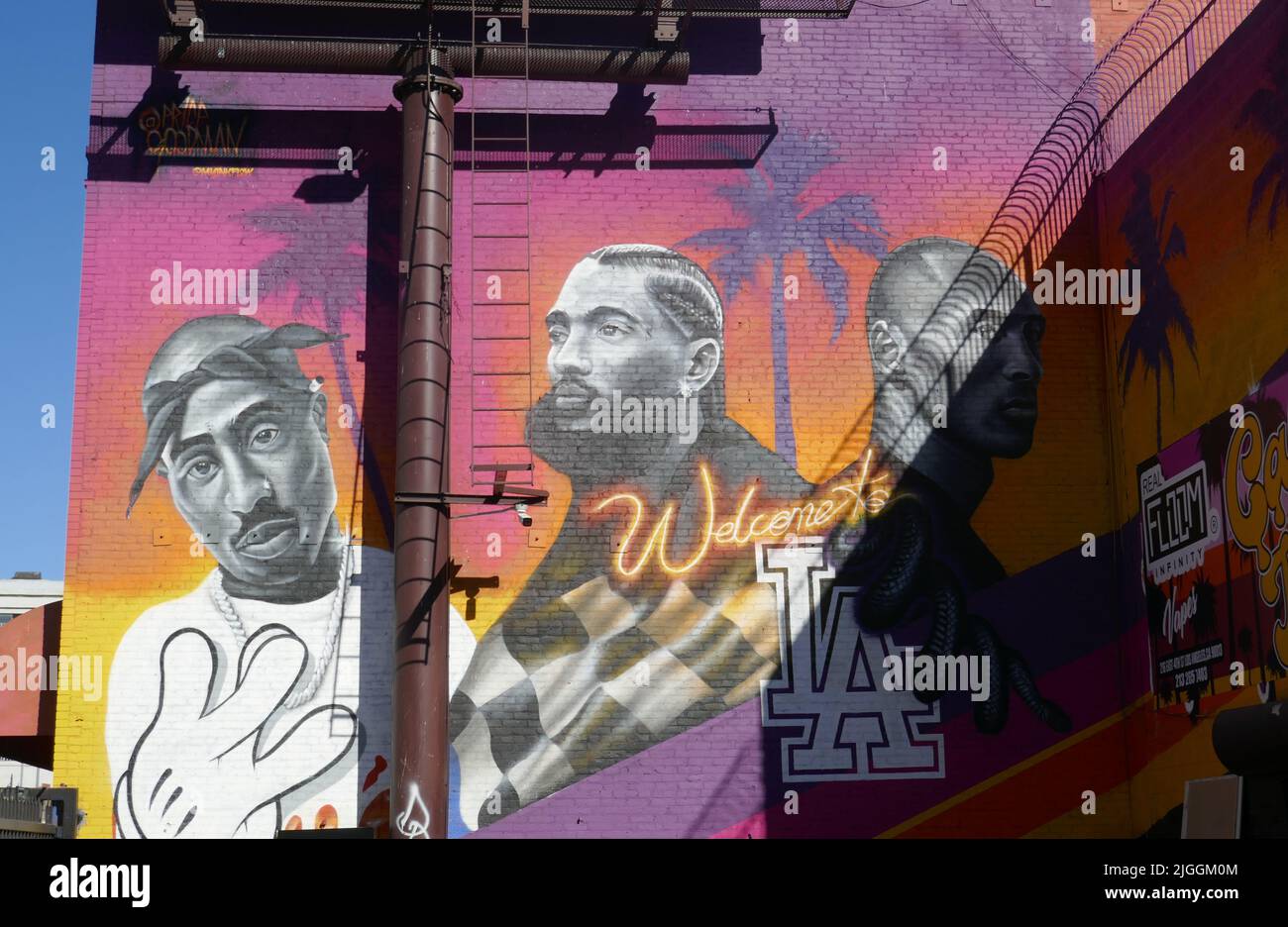 Los Angeles, California, USA 9th July 2022 Street Art Mural of Tupac