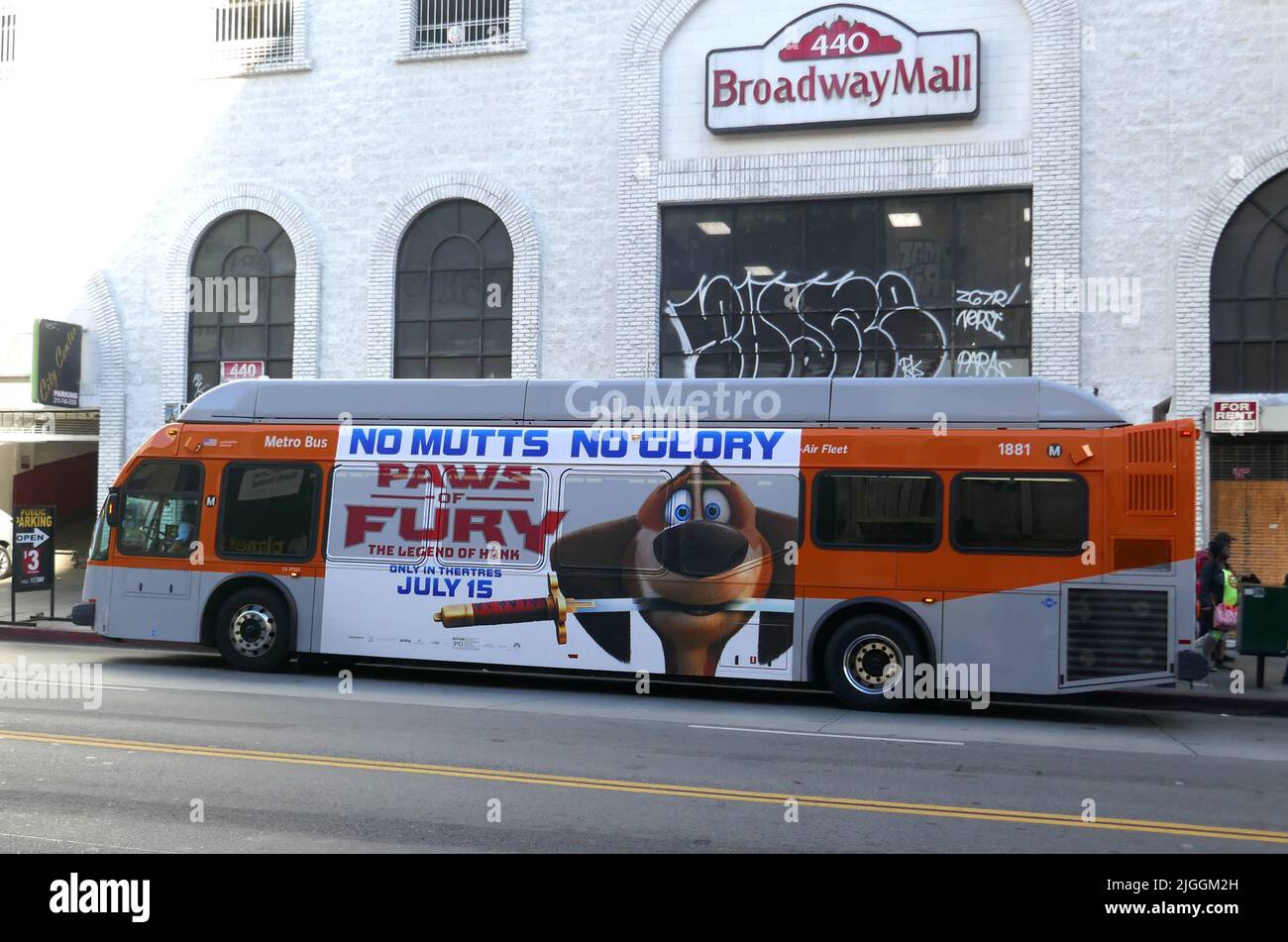 Los Angeles, California, USA 9th July 2022 Paawsof Fury Bus in Downtown ...