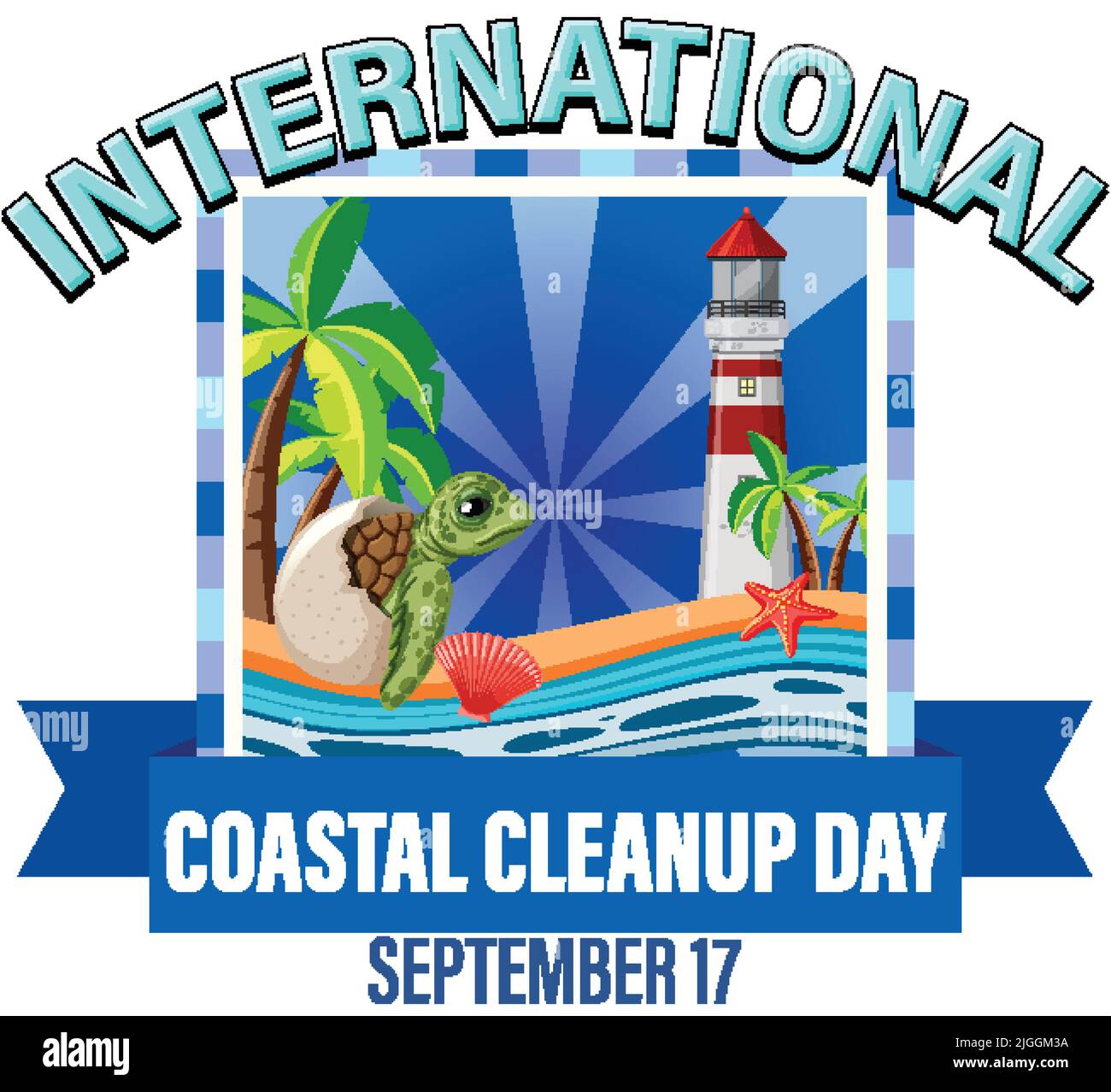 International Coastal Cleanup Day Banner Design illustration Stock