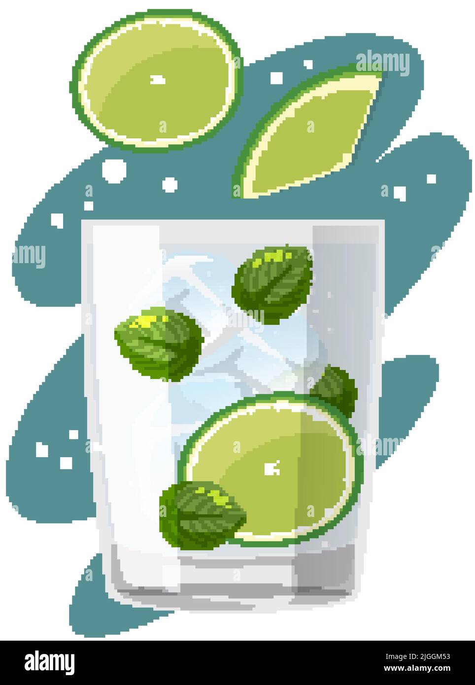 Gin and tonic coctail in a glass illustration Stock Vector Image & Art