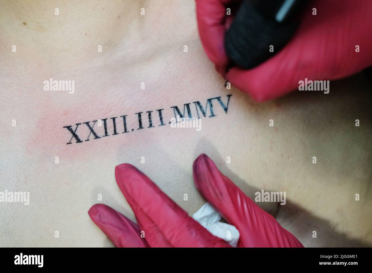 Roman Numerals on Finger Tattoo Idea