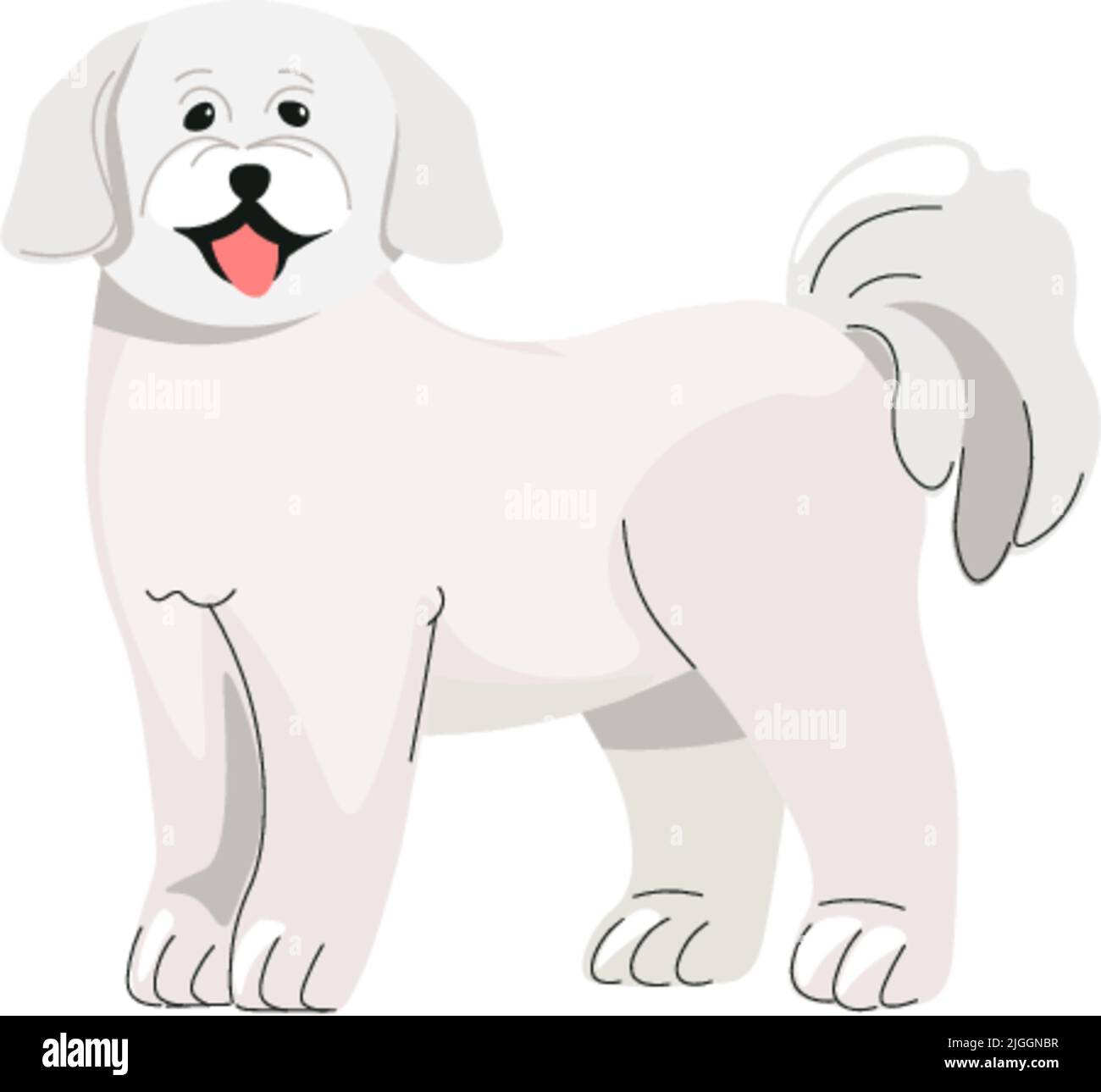 Poodle puppy, small dog canine animal pets vector Stock Vector Image ...