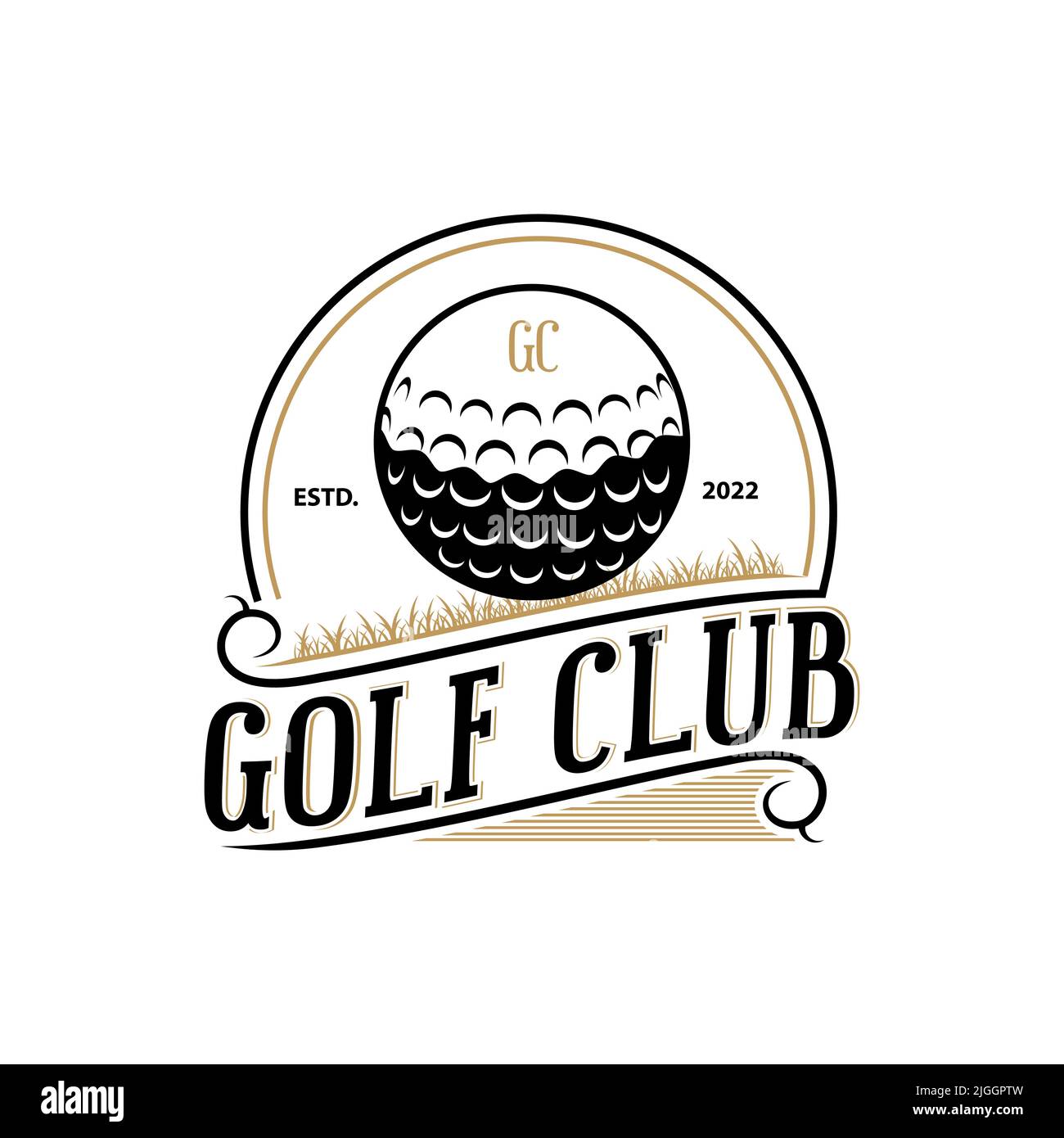 Vintage golf club sports logo and badge. vintage professional golf template logo design for golf club Stock Vector