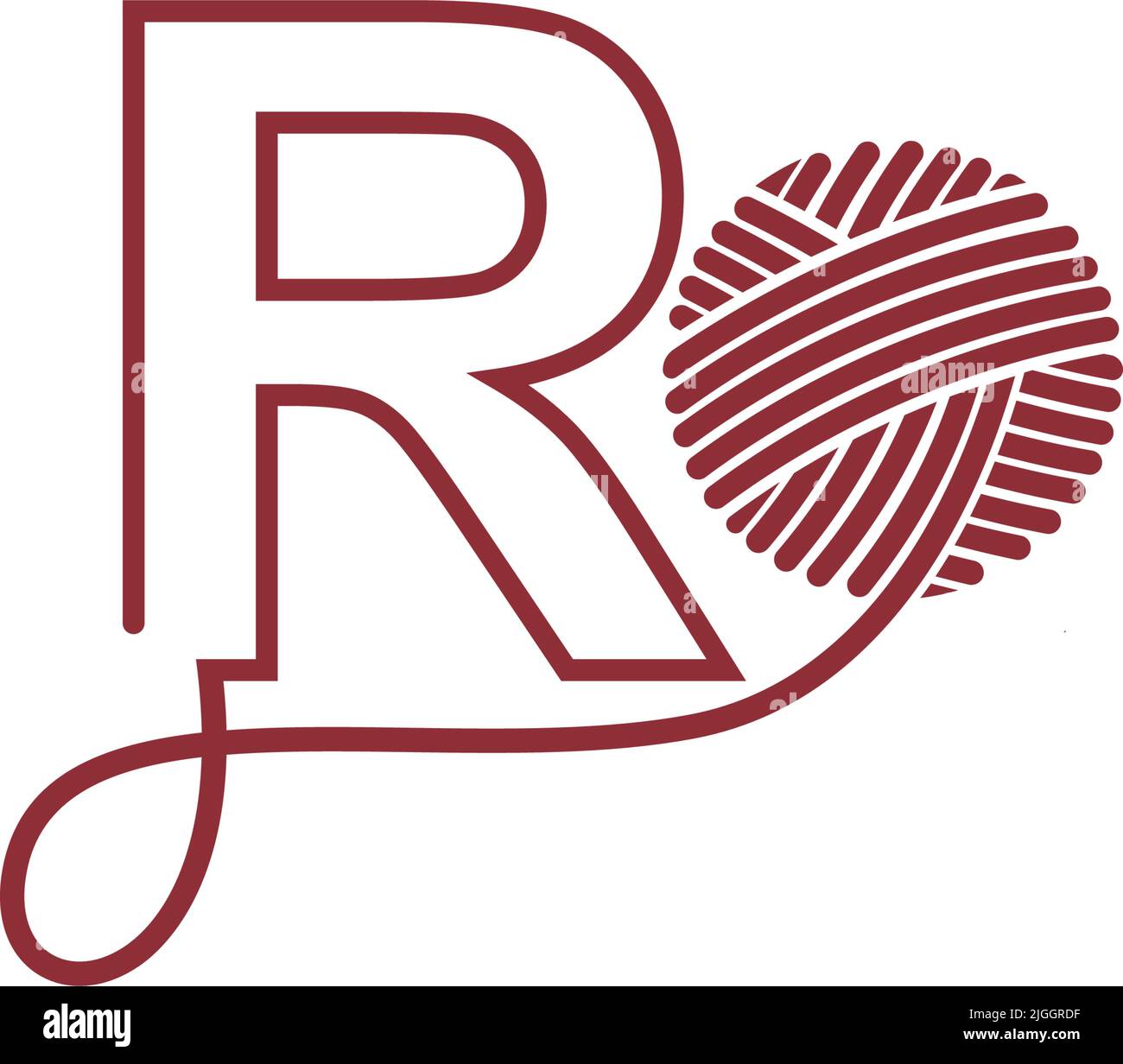 Letter R and skein of yarn icon design illustration vector Stock Vector ...