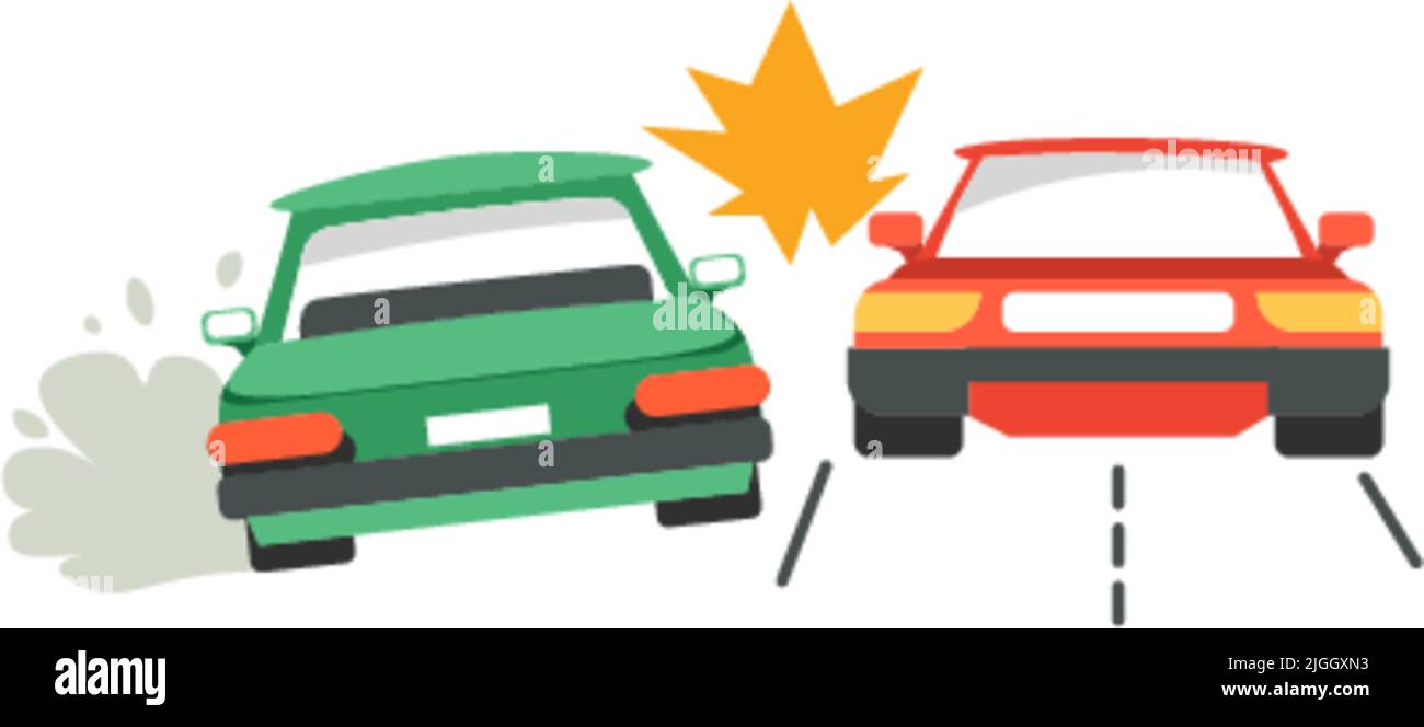 Car Accident Crash And Breaking Down On Road Stock Vector Image Art Alamy