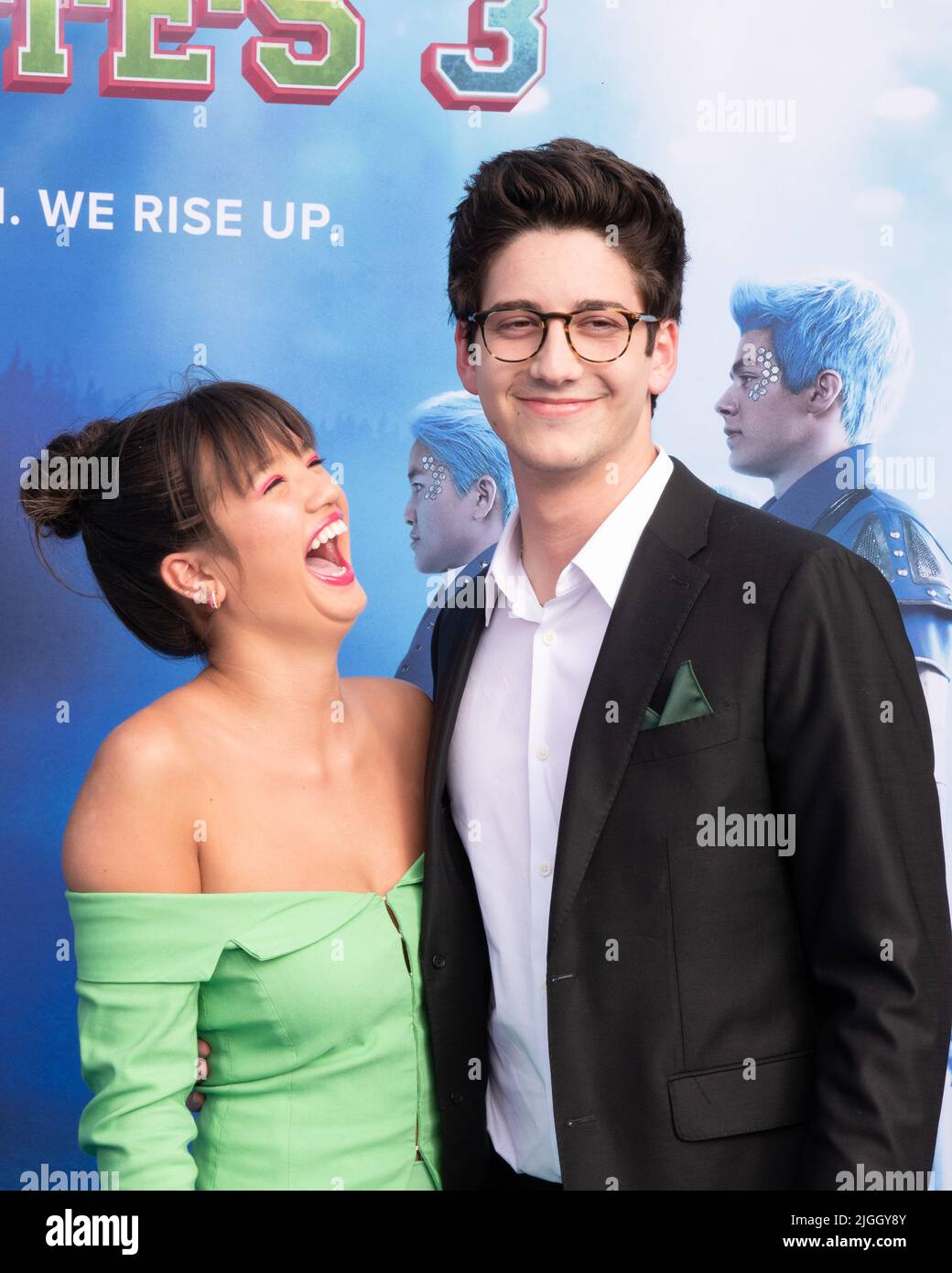 July 9, 2022, Santa Monica, California, USA: Peyton Elizabeth Lee and Milo Manheim attend Disney+ Original Movie ''Zombies 3'' Los Angeles Premiere. (Credit Image: © Billy Bennight/ZUMA Press Wire) Stock Photo