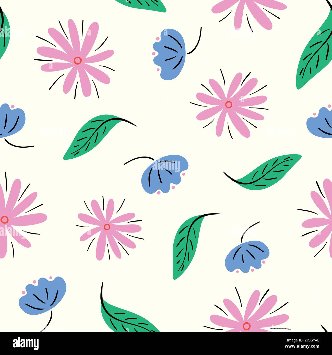 Flower pattern background vector border, trendy seamless repeat design ...