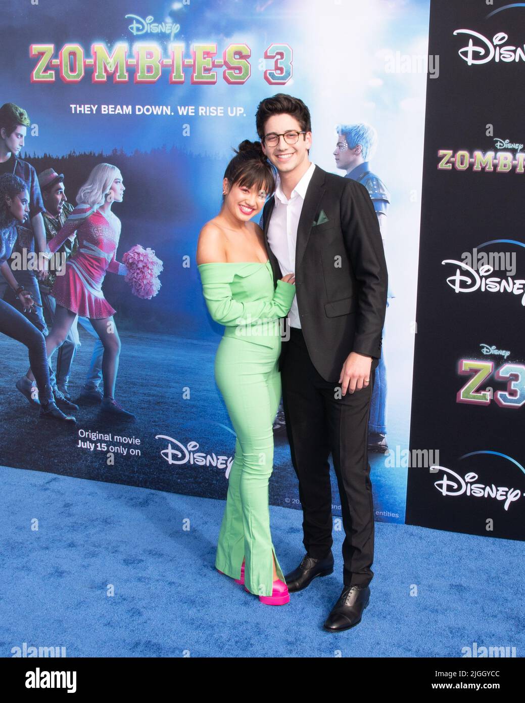 July 9, 2022, Santa Monica, California, USA: Peyton Elizabeth Lee and Milo Manheim attend Disney+ Original Movie ''Zombies 3'' Los Angeles Premiere. (Credit Image: © Billy Bennight/ZUMA Press Wire) Stock Photo