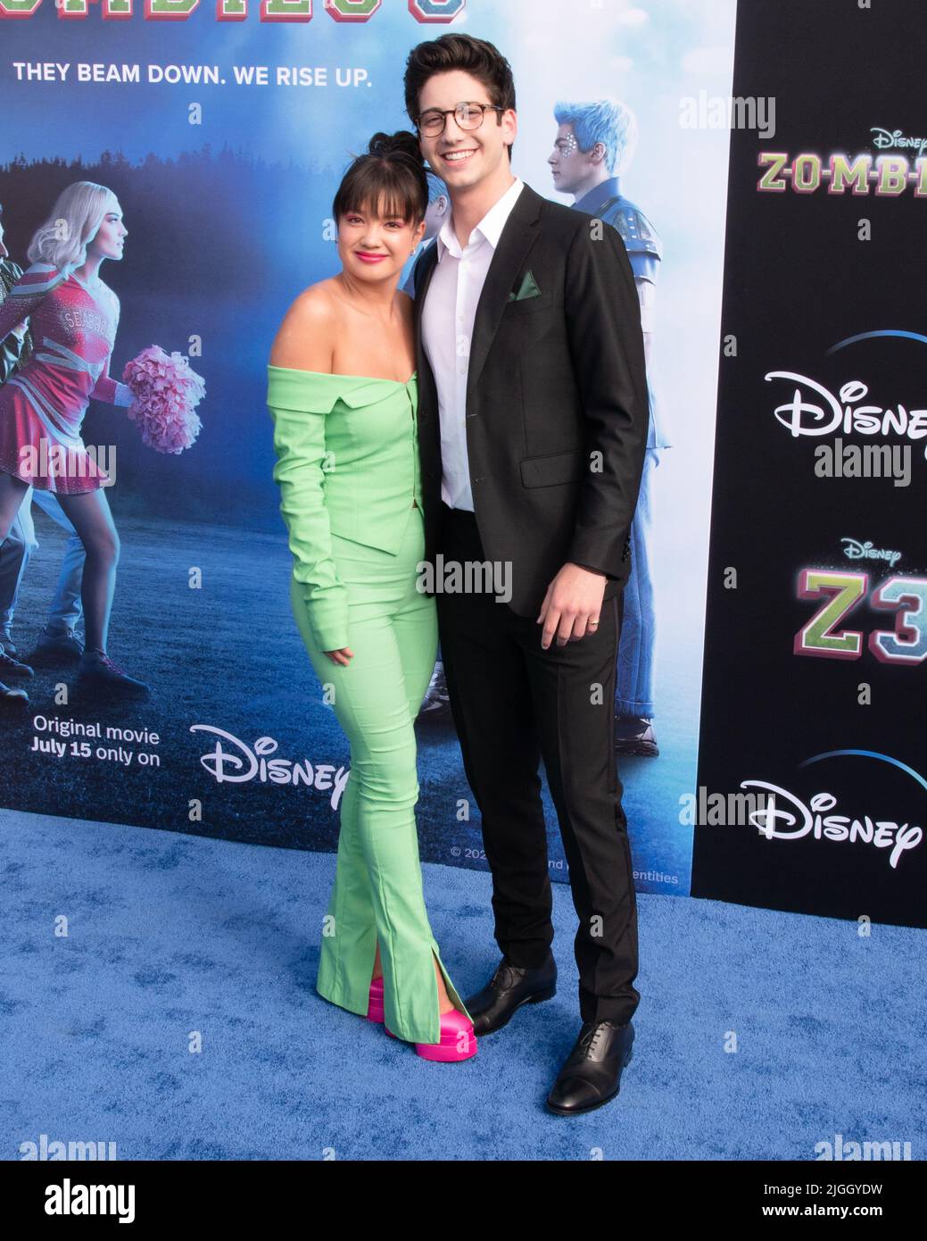 July 9, 2022, Santa Monica, California, USA: Peyton Elizabeth Lee and Milo Manheim attend Disney+ Original Movie ''Zombies 3'' Los Angeles Premiere. (Credit Image: © Billy Bennight/ZUMA Press Wire) Stock Photo