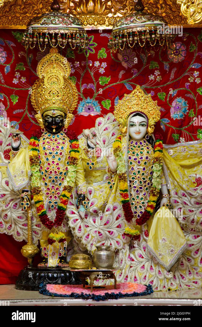 Beautiful idol of the lord inside the temple at Nilkanthdham, an