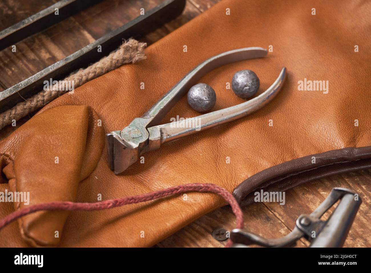 Military items for vintage guns and retro muskets - old bullets and ...