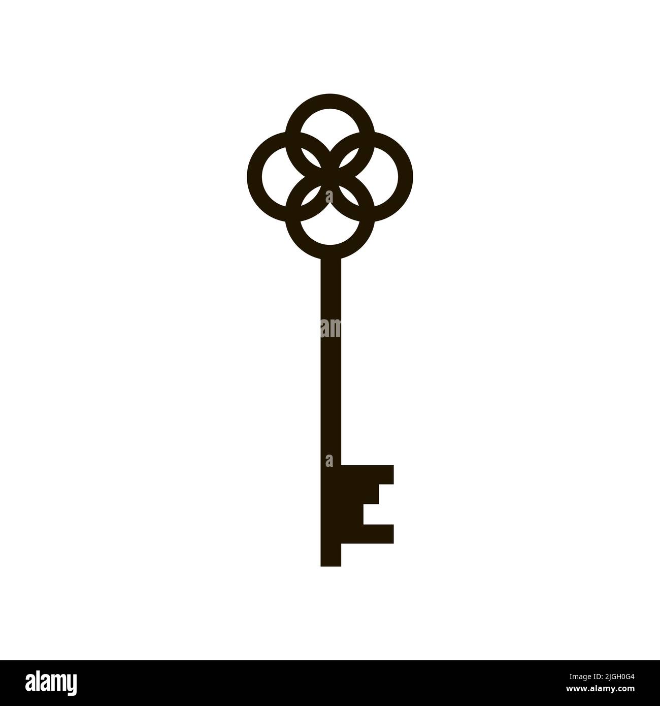 Key vector icon isolated on white background Stock Vector