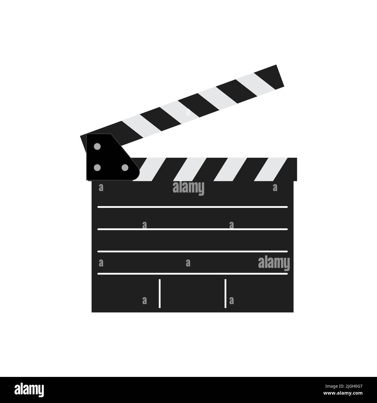 Clapper board vector icon isolated on white background Stock