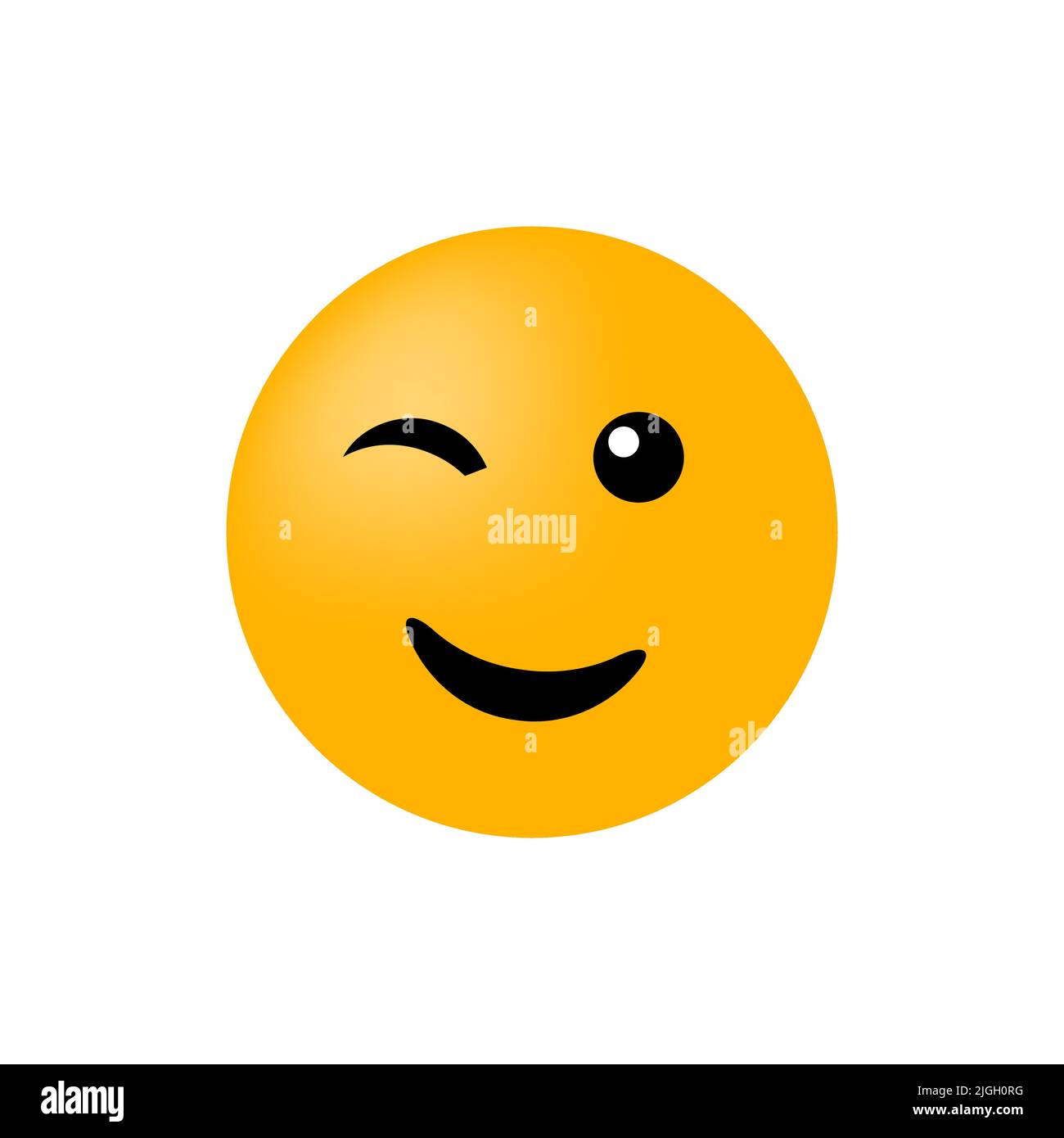 Emoticon face isolated on white background. Winking smile vector icon Stock Vector
