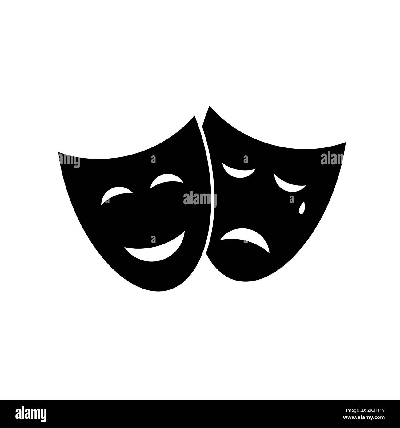 Vector theatre masks icon isolated on white background Stock Vector
