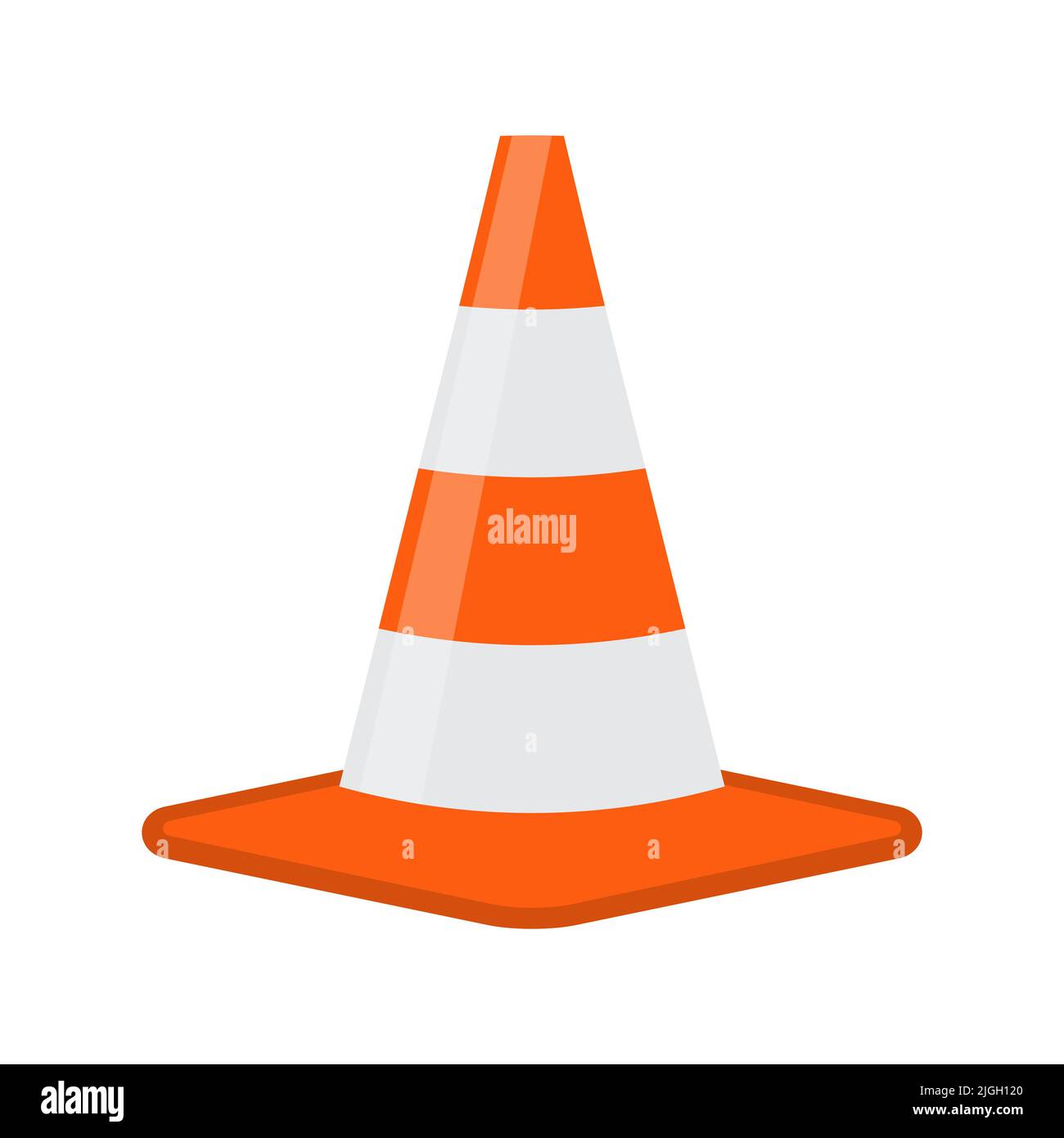 Traffic cone vector icon isolated on white background Stock Vector