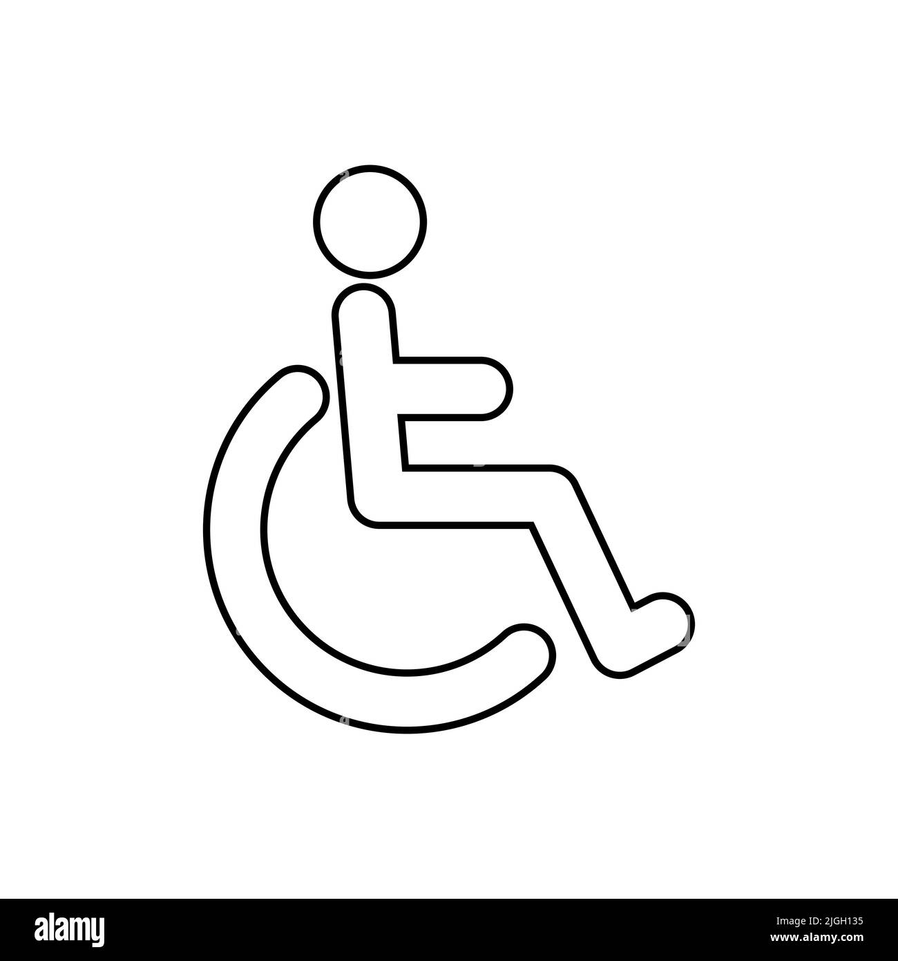 Disabled vector icon isolated on white background Stock Vector
