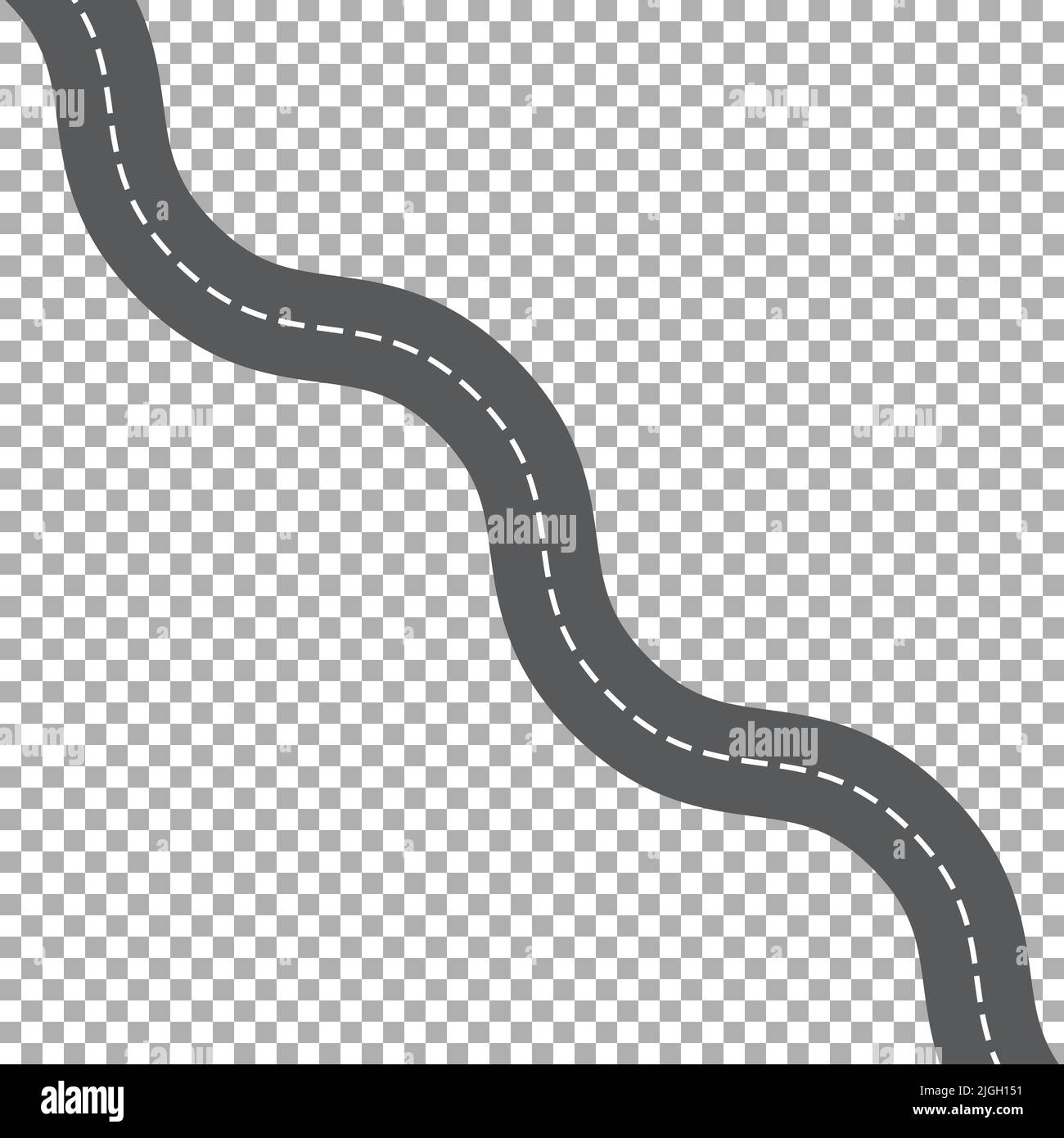 Winding road isolated, highway vector illustration Stock Vector