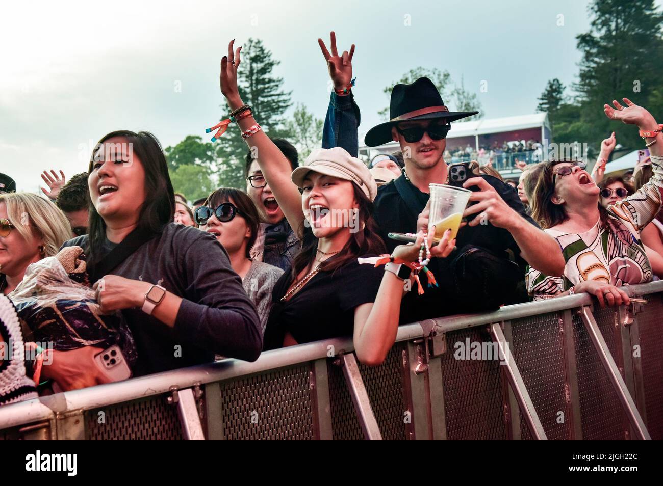Napa Valley, California, May 28, 2022 Concert crowd at the 2022